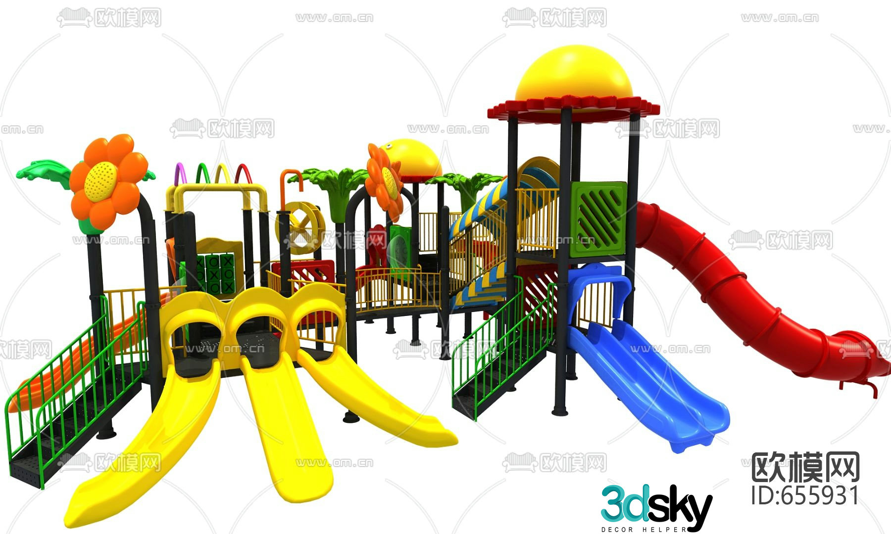 Modern children's slide ride 3d model