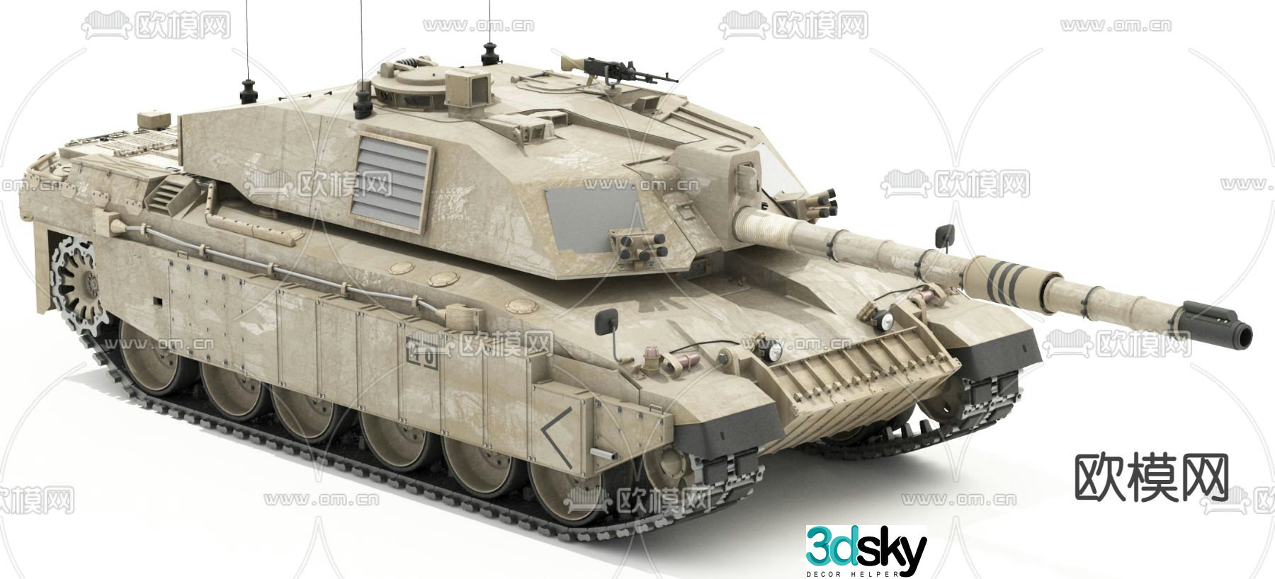 Modern challenger tank 3d model