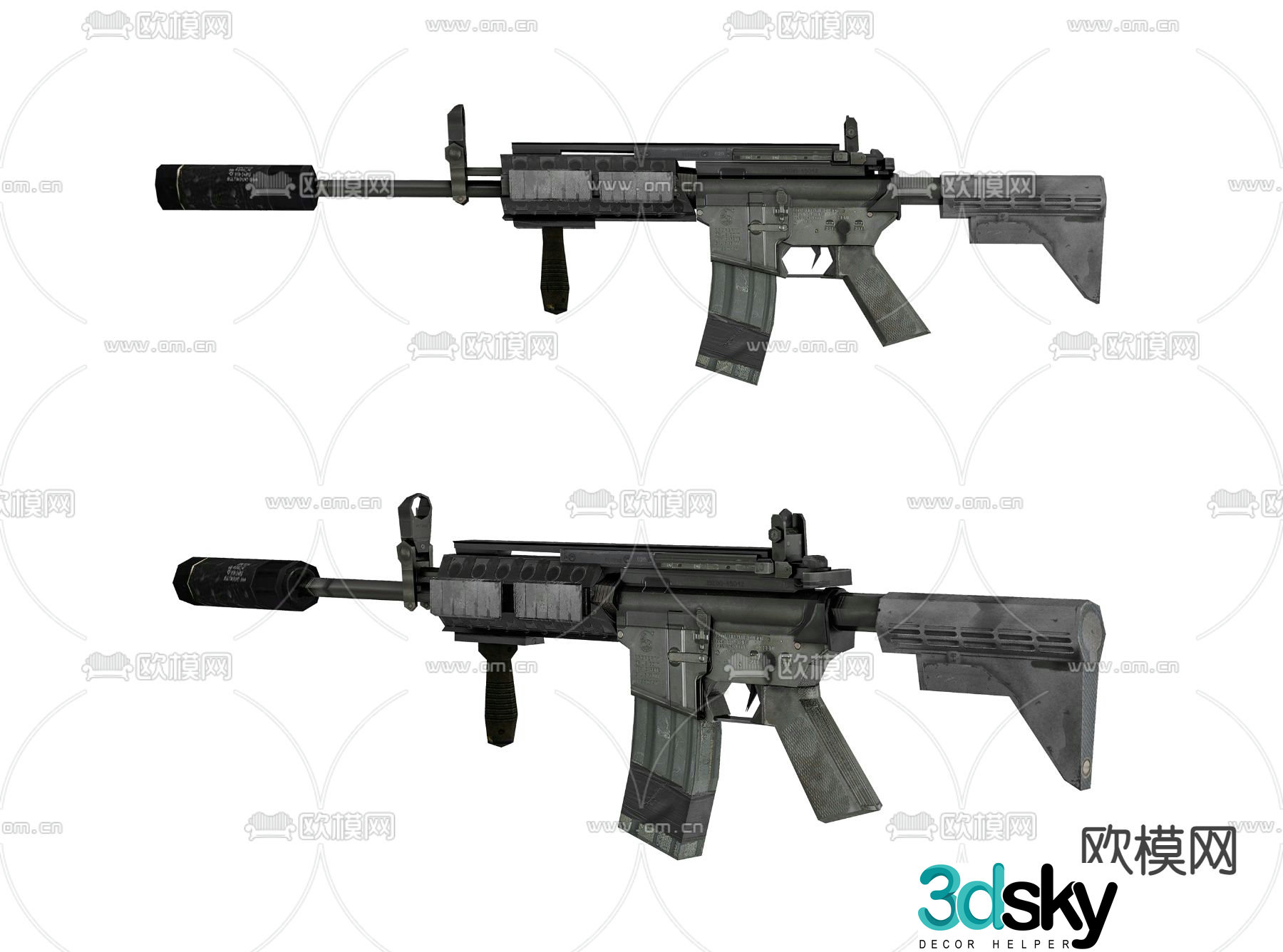 Modern M4A1 assault rifle 3d model