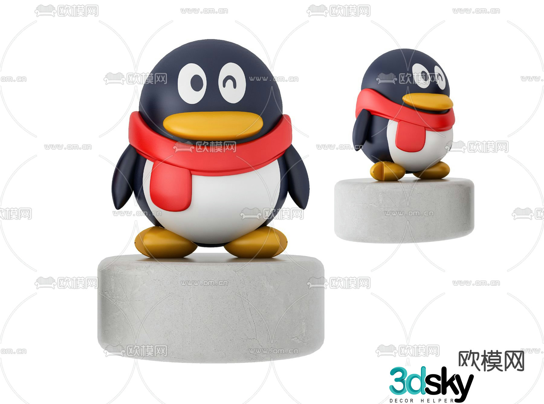 Modern penguin toy figurine 3d model