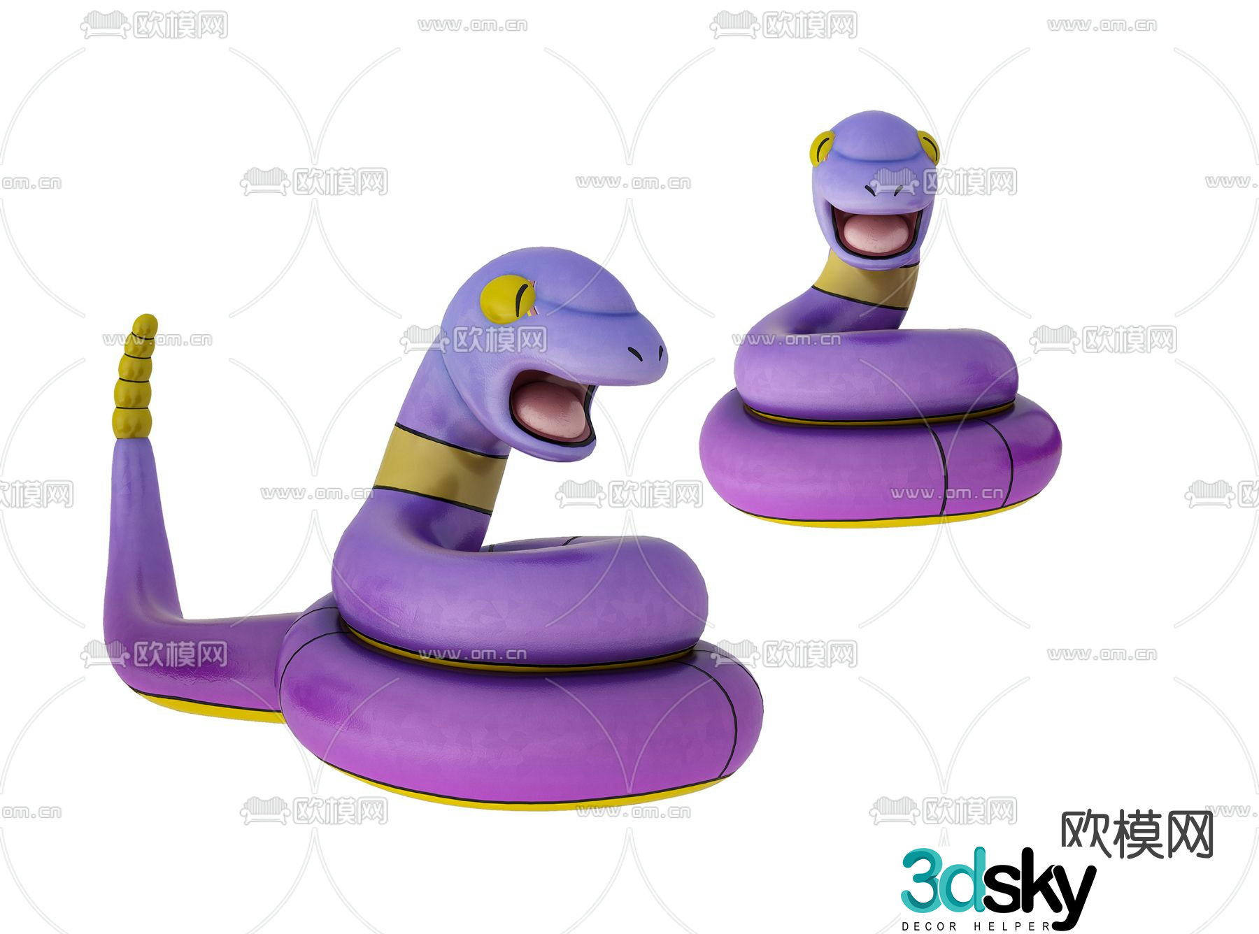 Modern rattlesnake toy 3d model