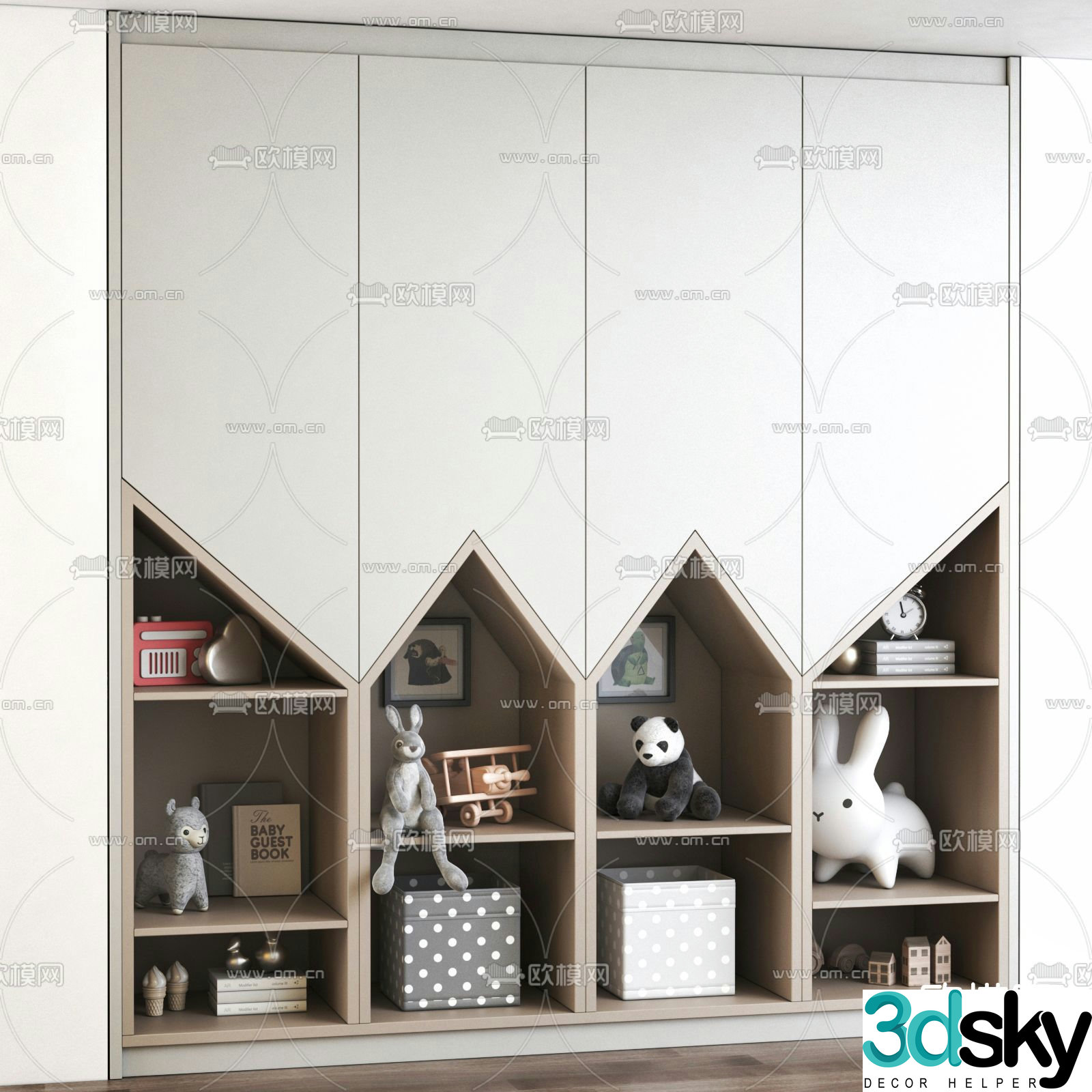 Modern children’s decorative cabinet toys 3d model