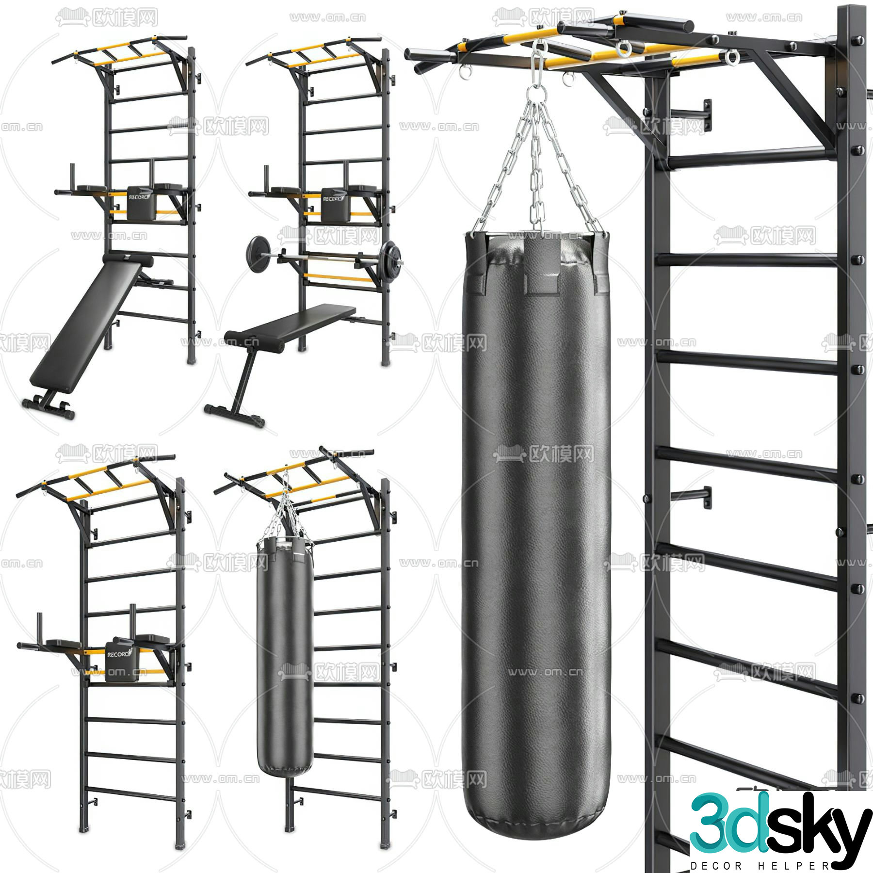 Modern fitness equipment sandbag 3d model