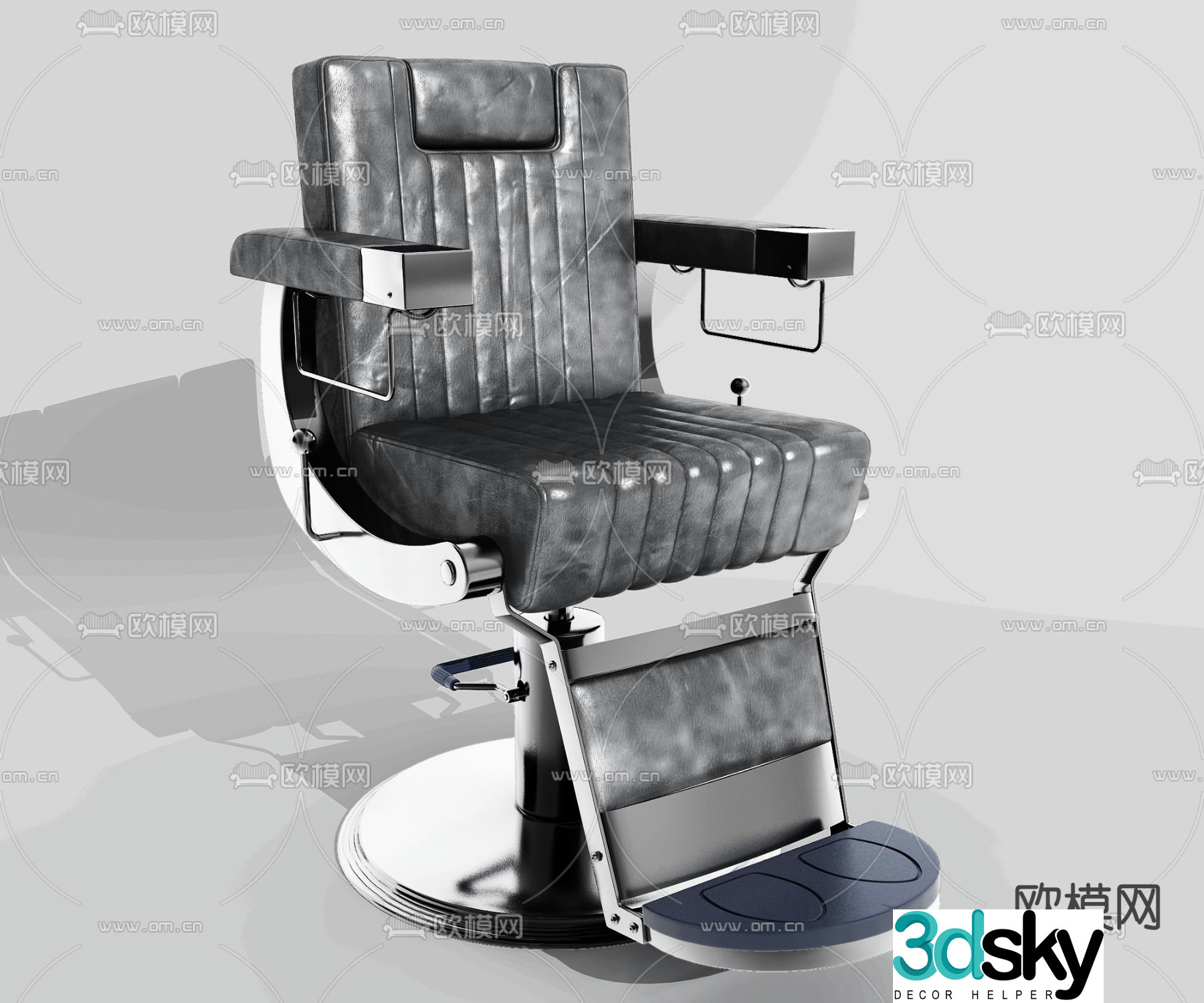 Modern leather barber chair 3d model
