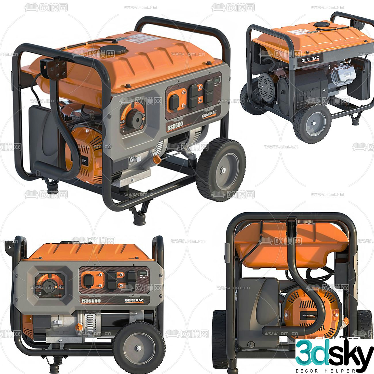 Modern gasoline generator 3d model