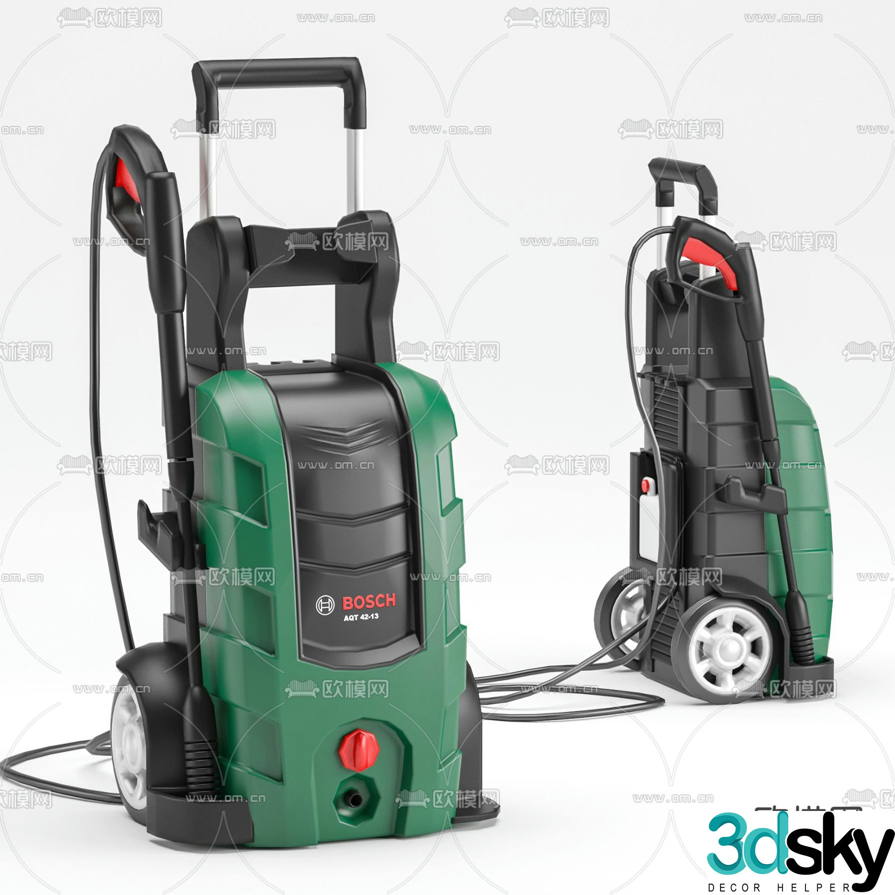 Modern high pressure car washing machine 3d model