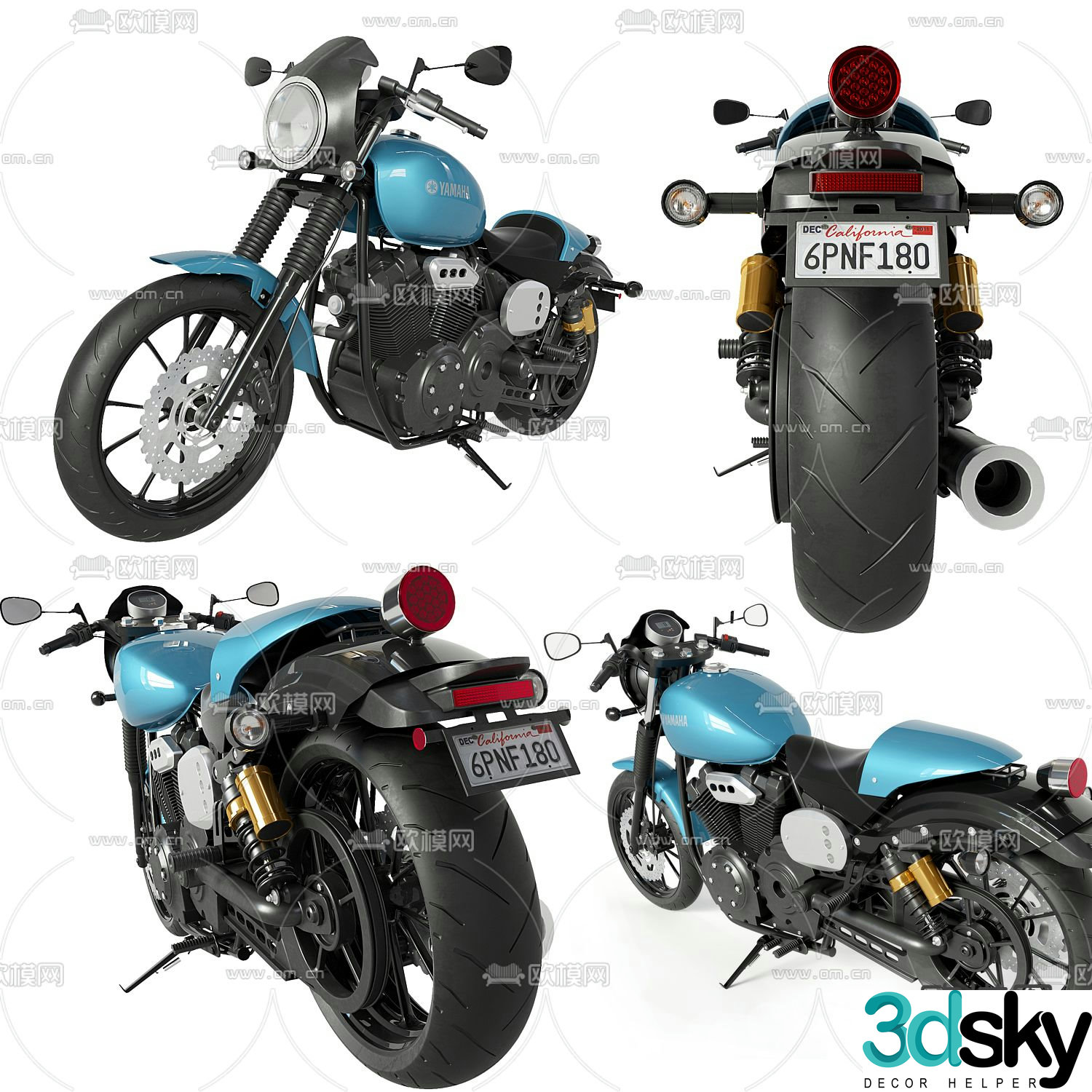 Modern Yamaha motorcycle 3d model