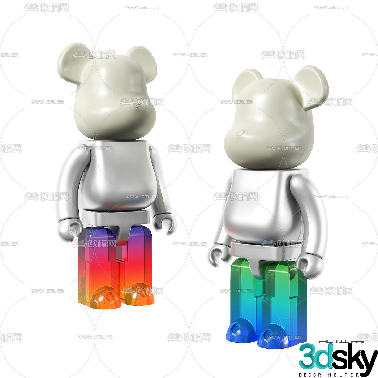 Modern violent bear toy 3d model