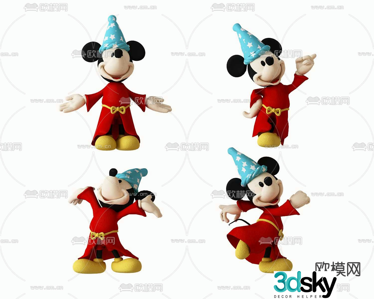 Modern Mickey doll toy 3d model