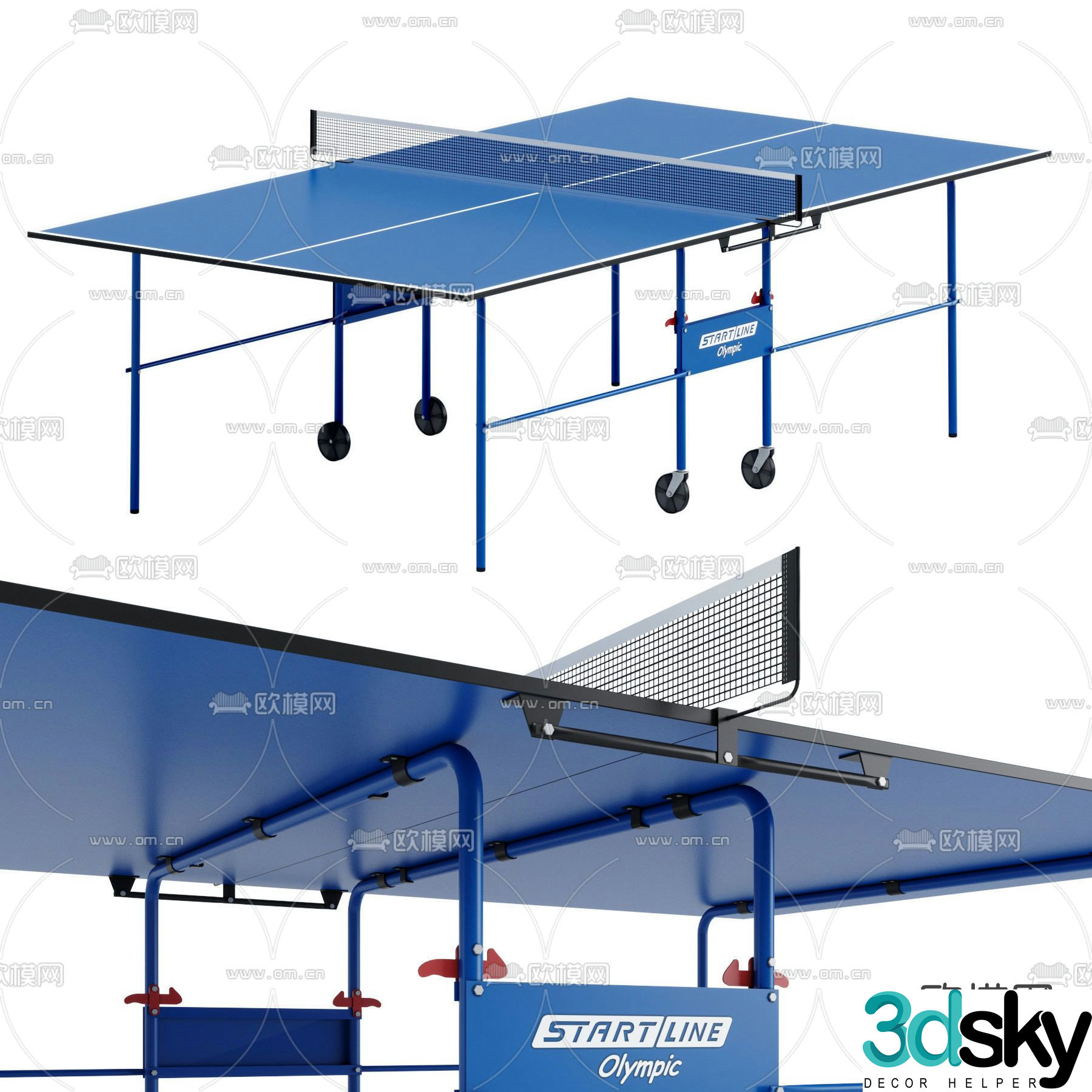 Modern table tennis table 3d model