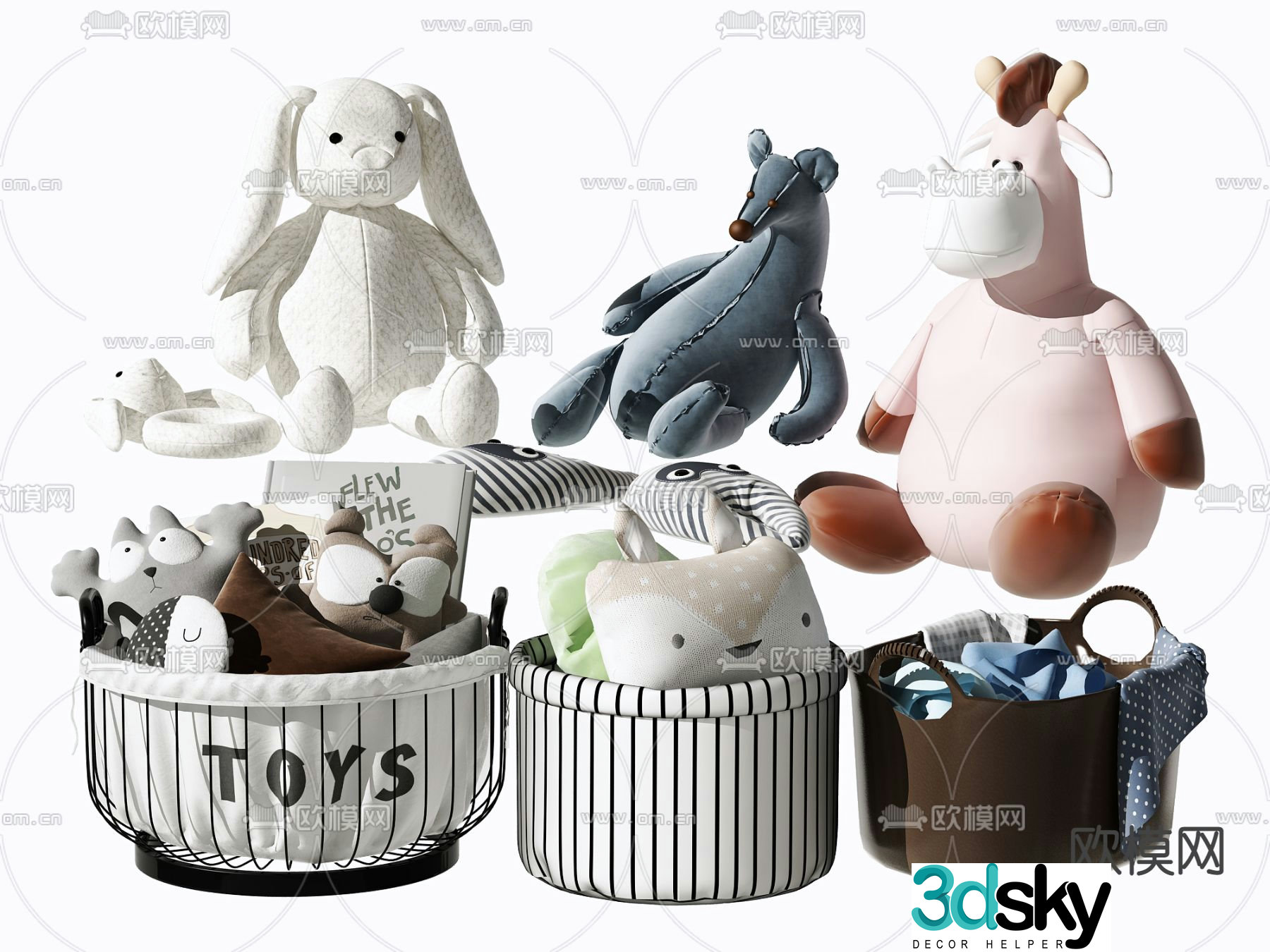 Modern plush ragdoll toy 3d model