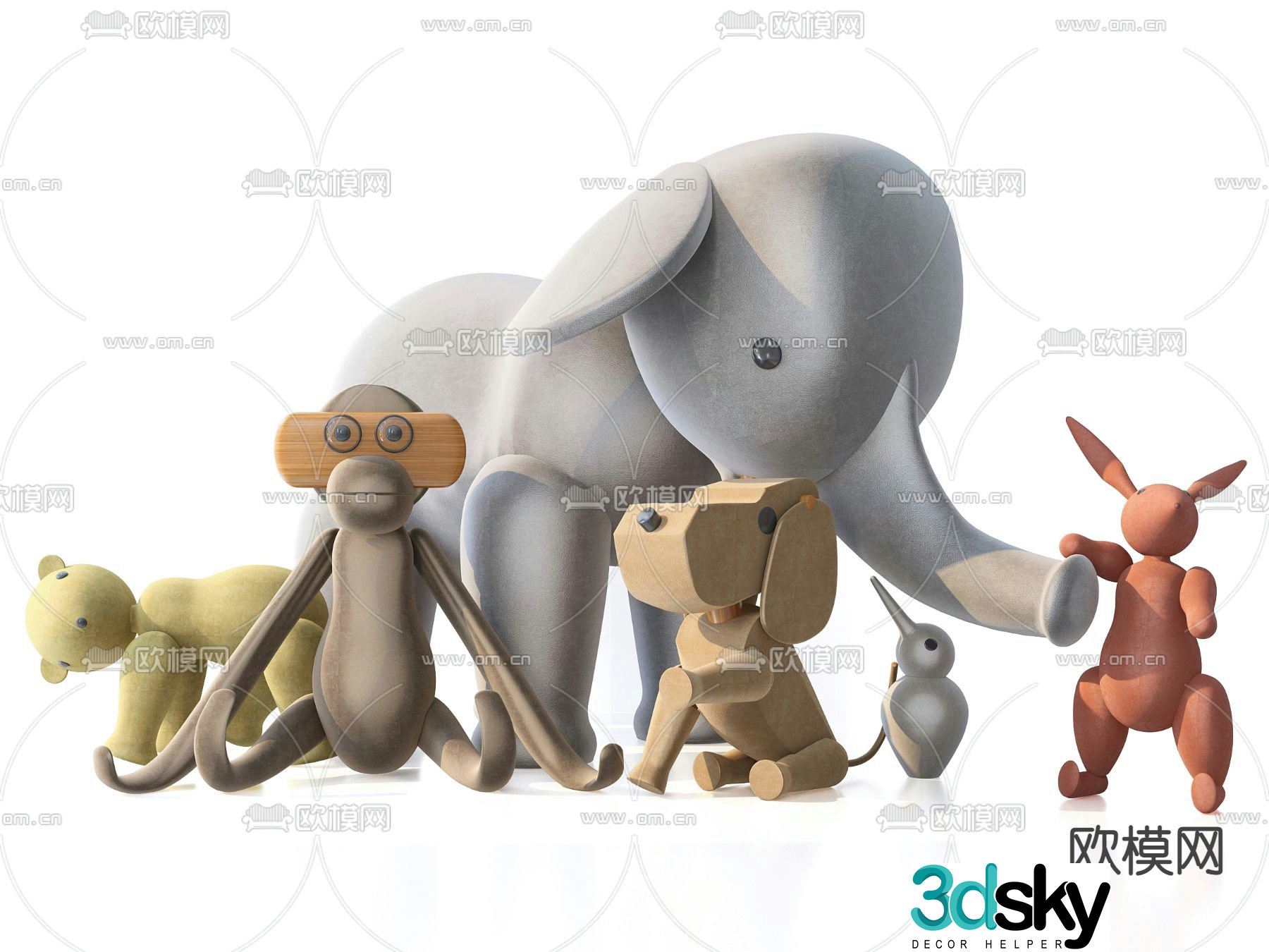 Modern animal toy ragdoll 3d model