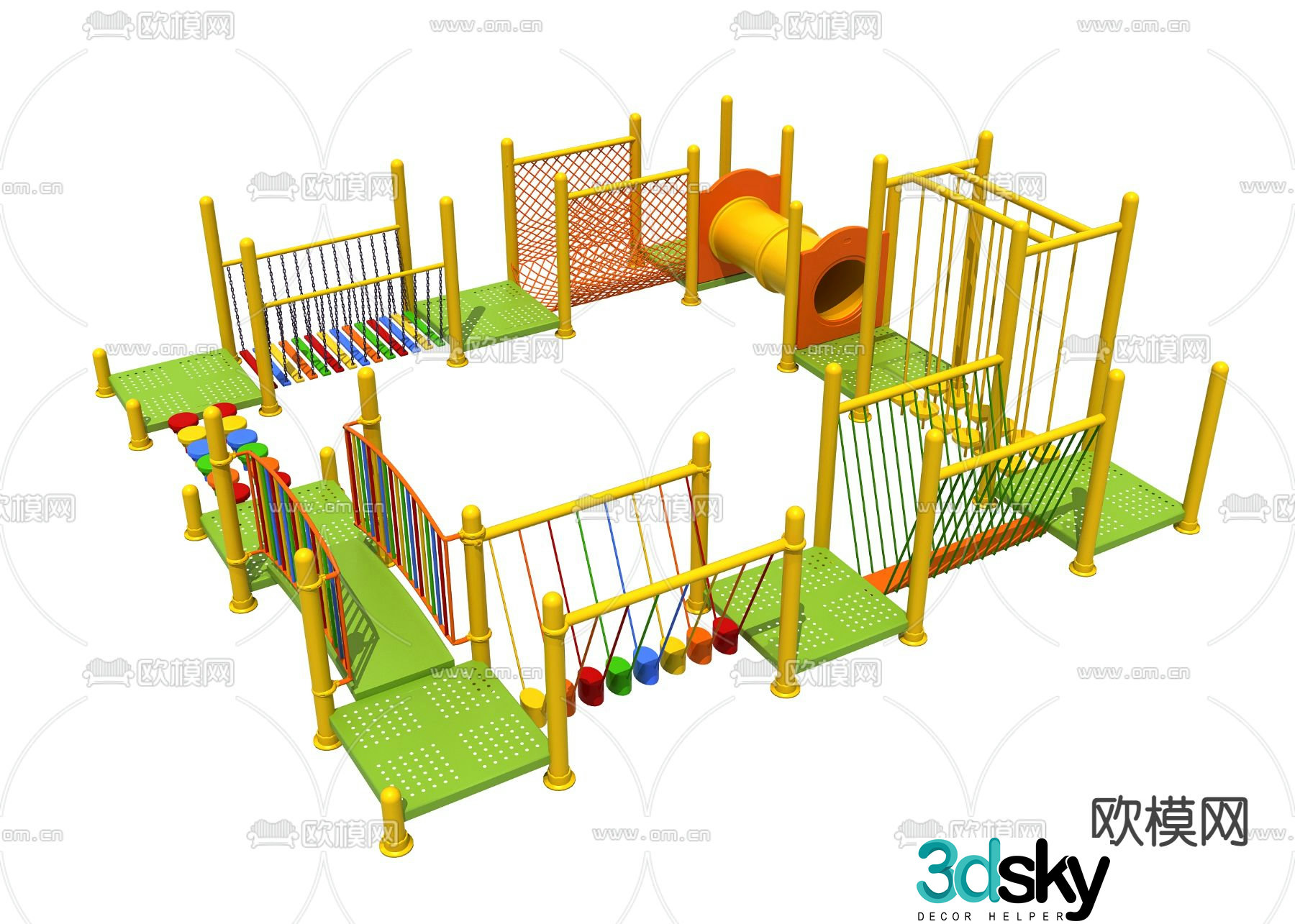 Modern children's play equipment 3d model