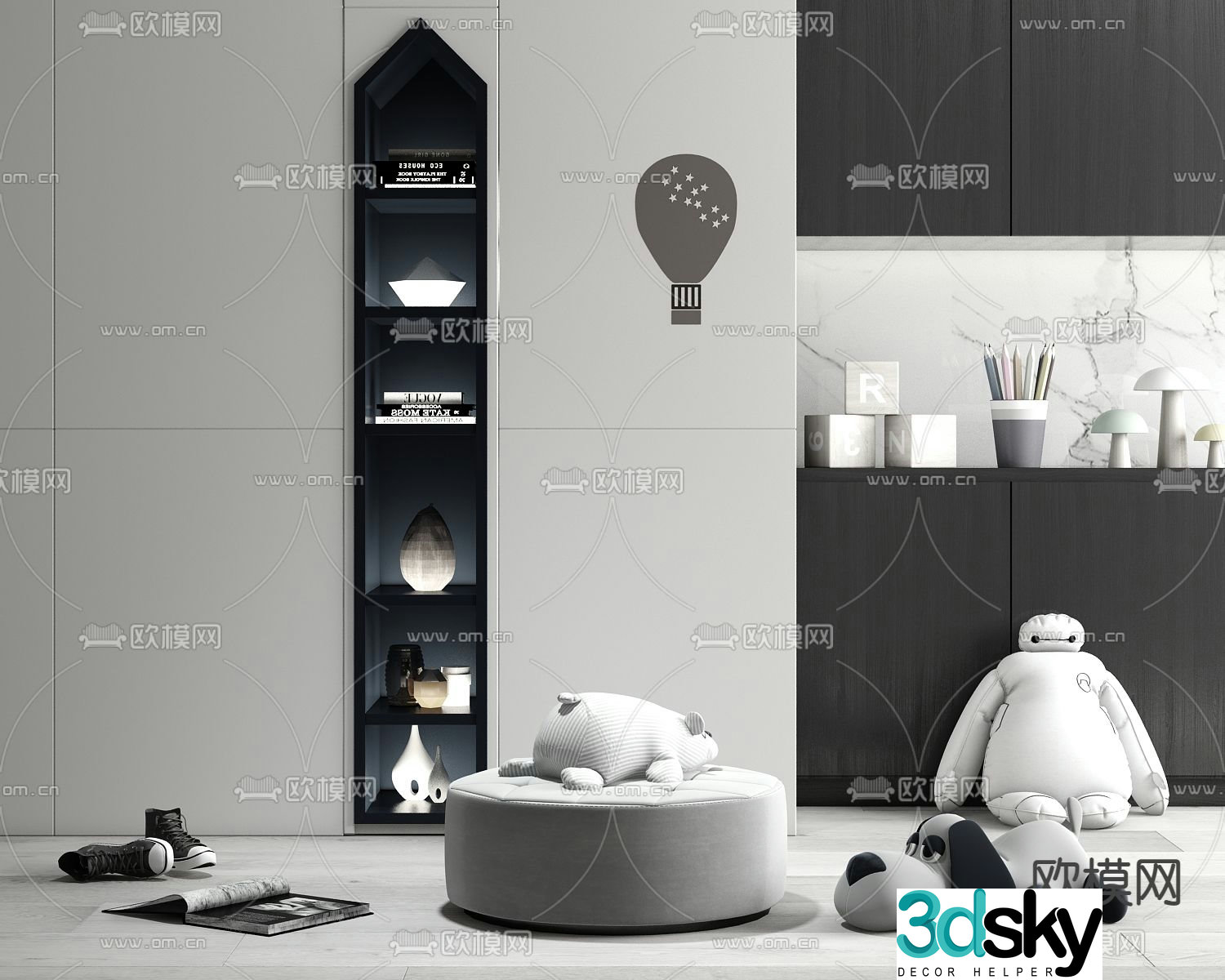Modern children’s decorative cabinet 3d model