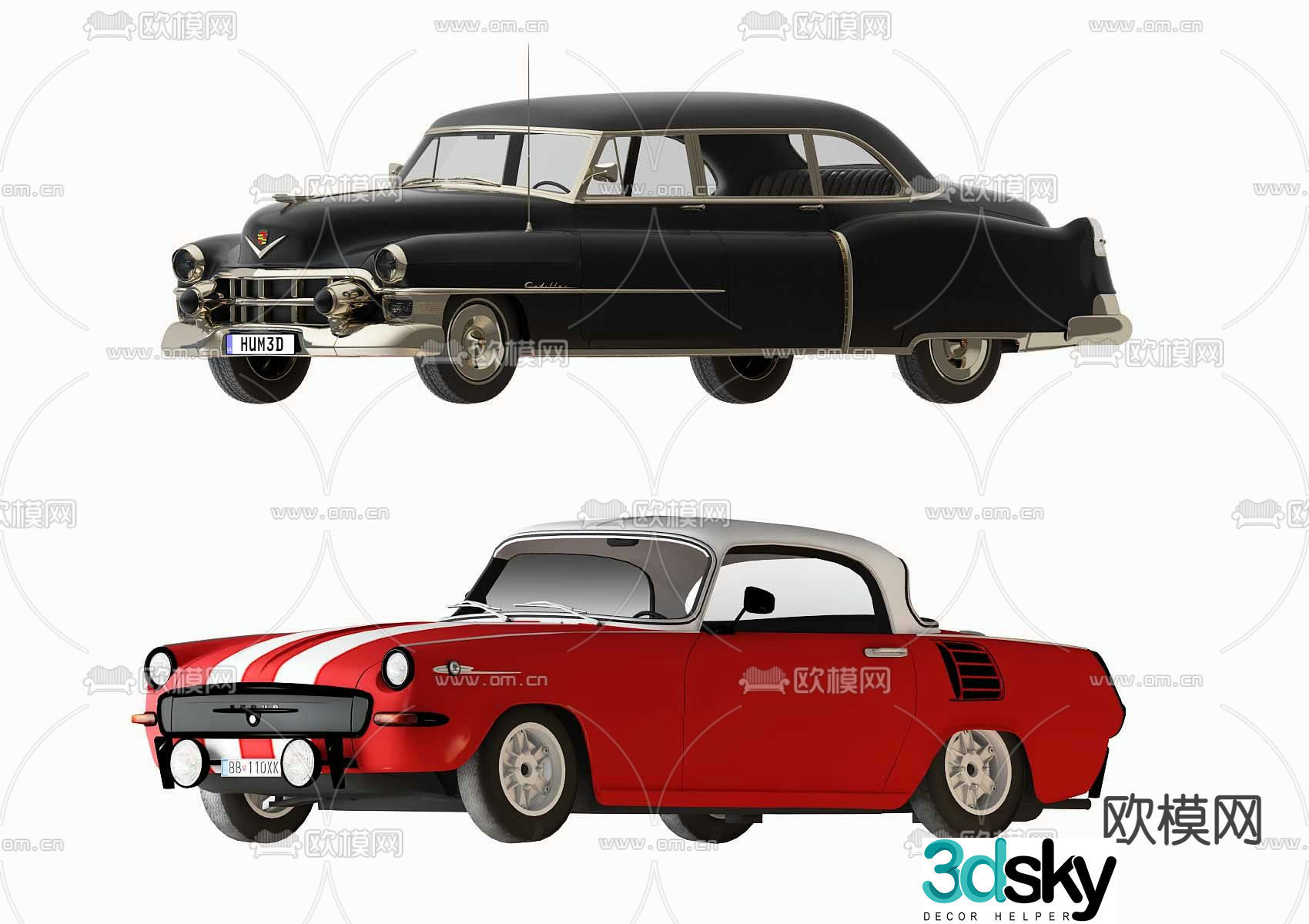 Modern classic car 3d model