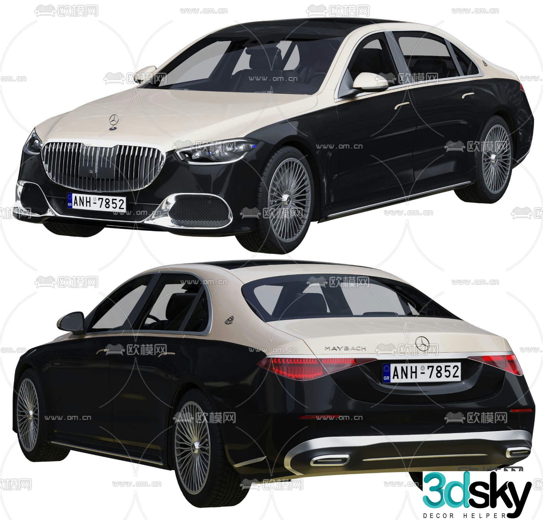 Modern Mercedes Maybach car 3d model