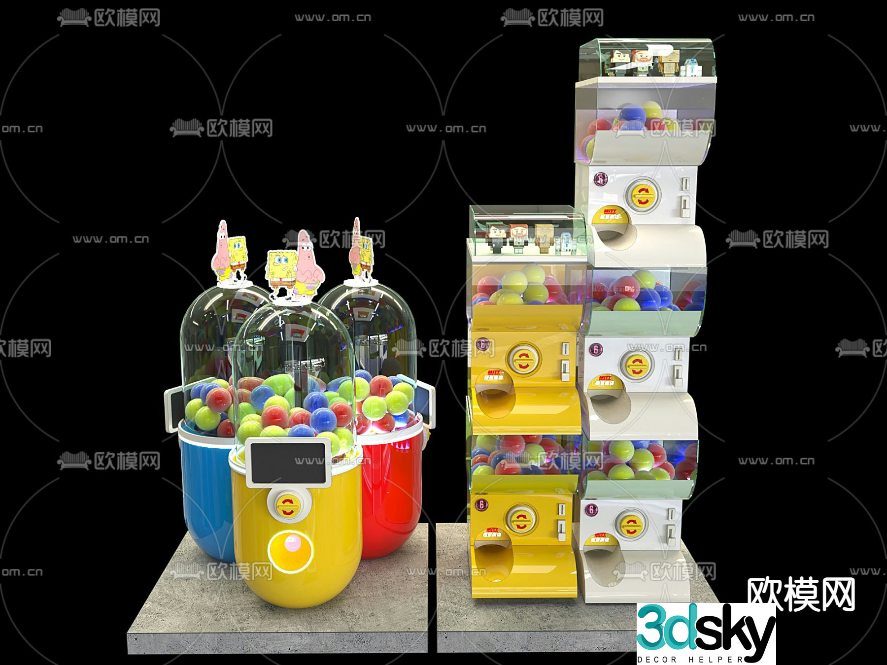 Modern gashapon doll machine 3d model