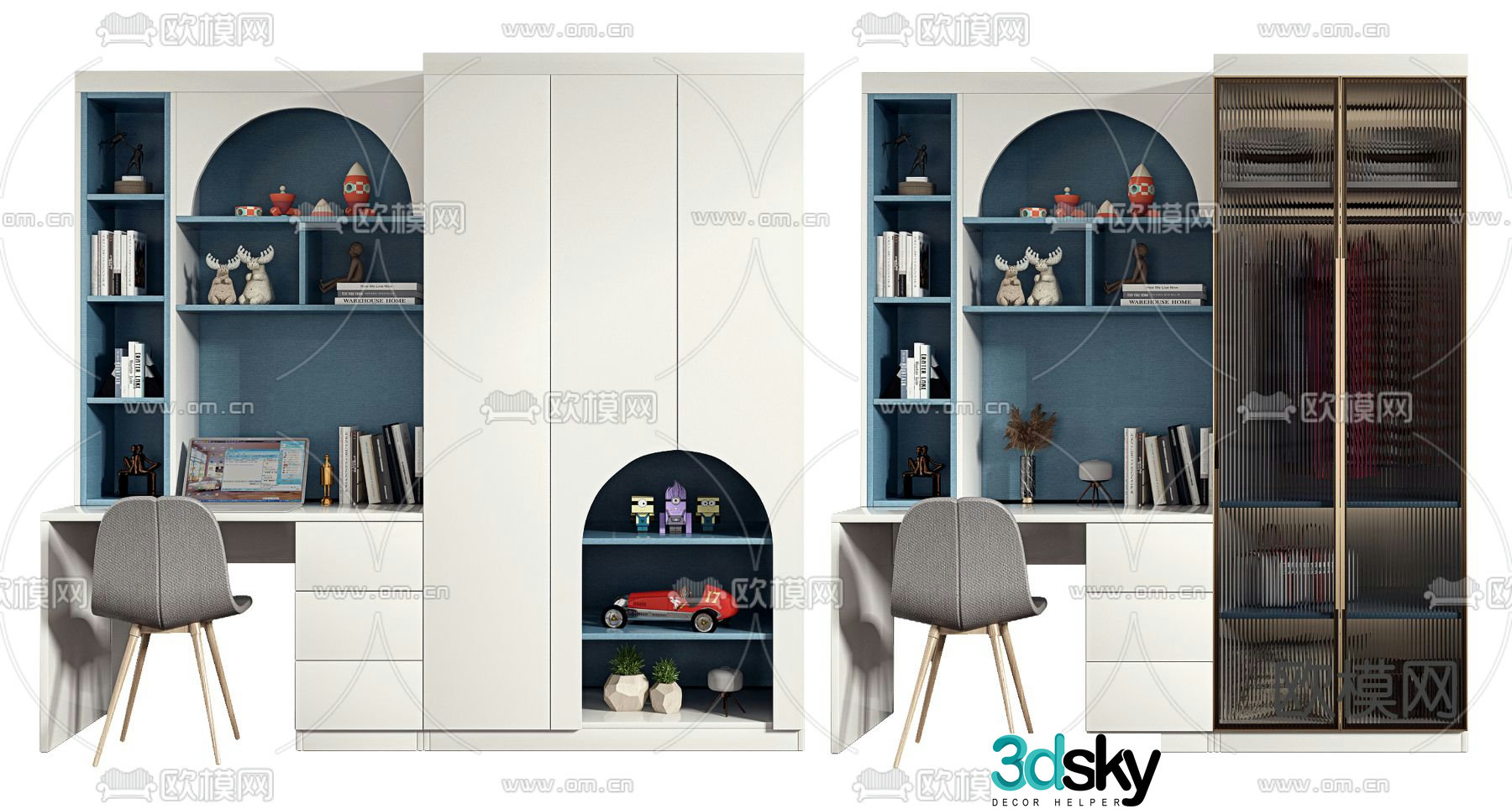 Nordic all-in-one children’s desk 3d model