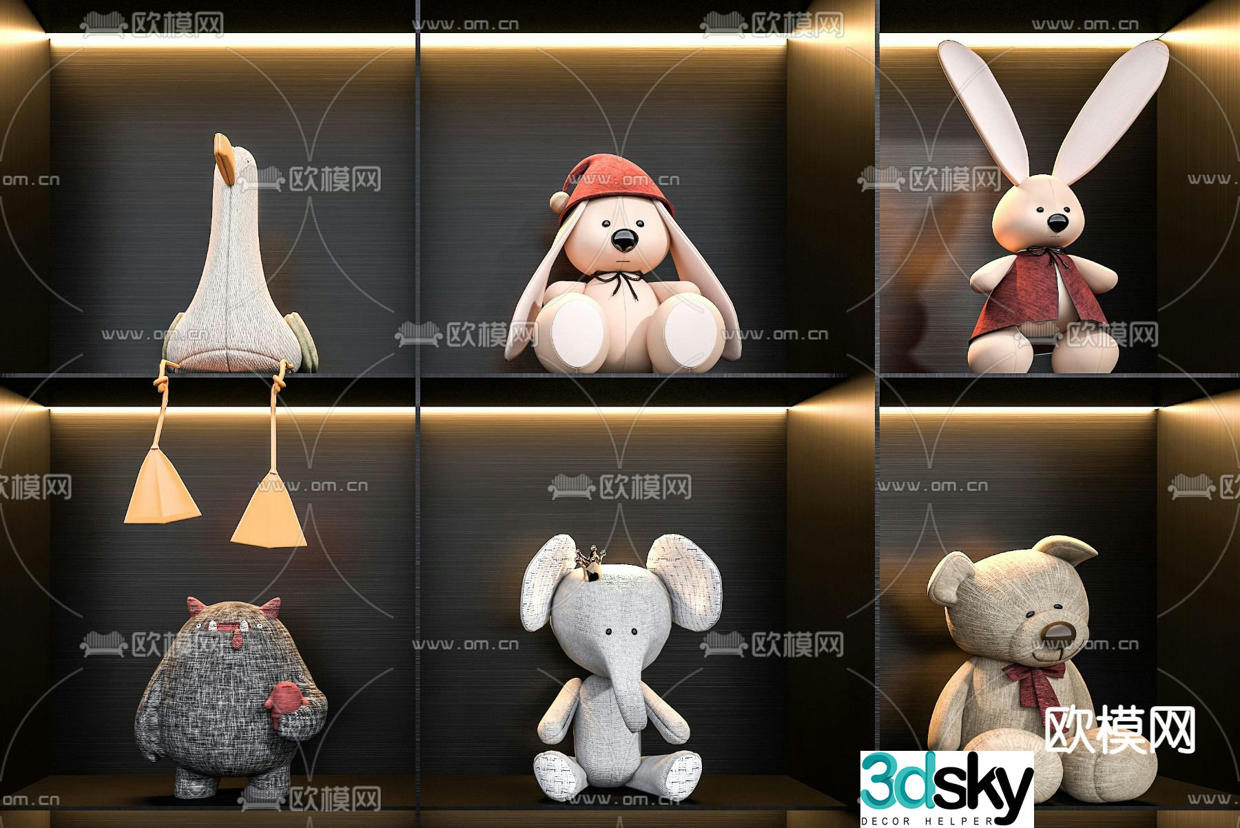 Modern plush doll toy 3d model