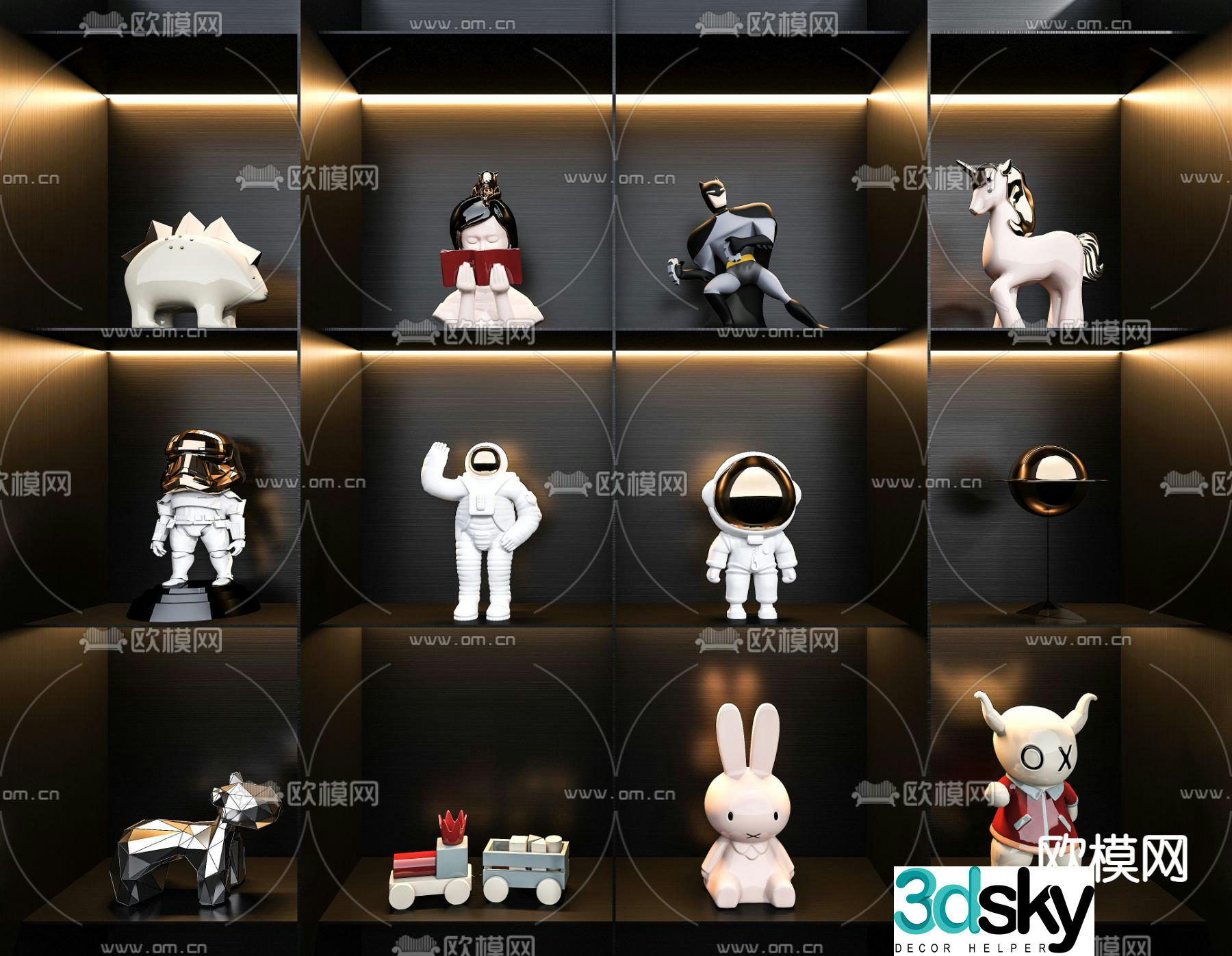 Modern toy figurine ornaments 3D model