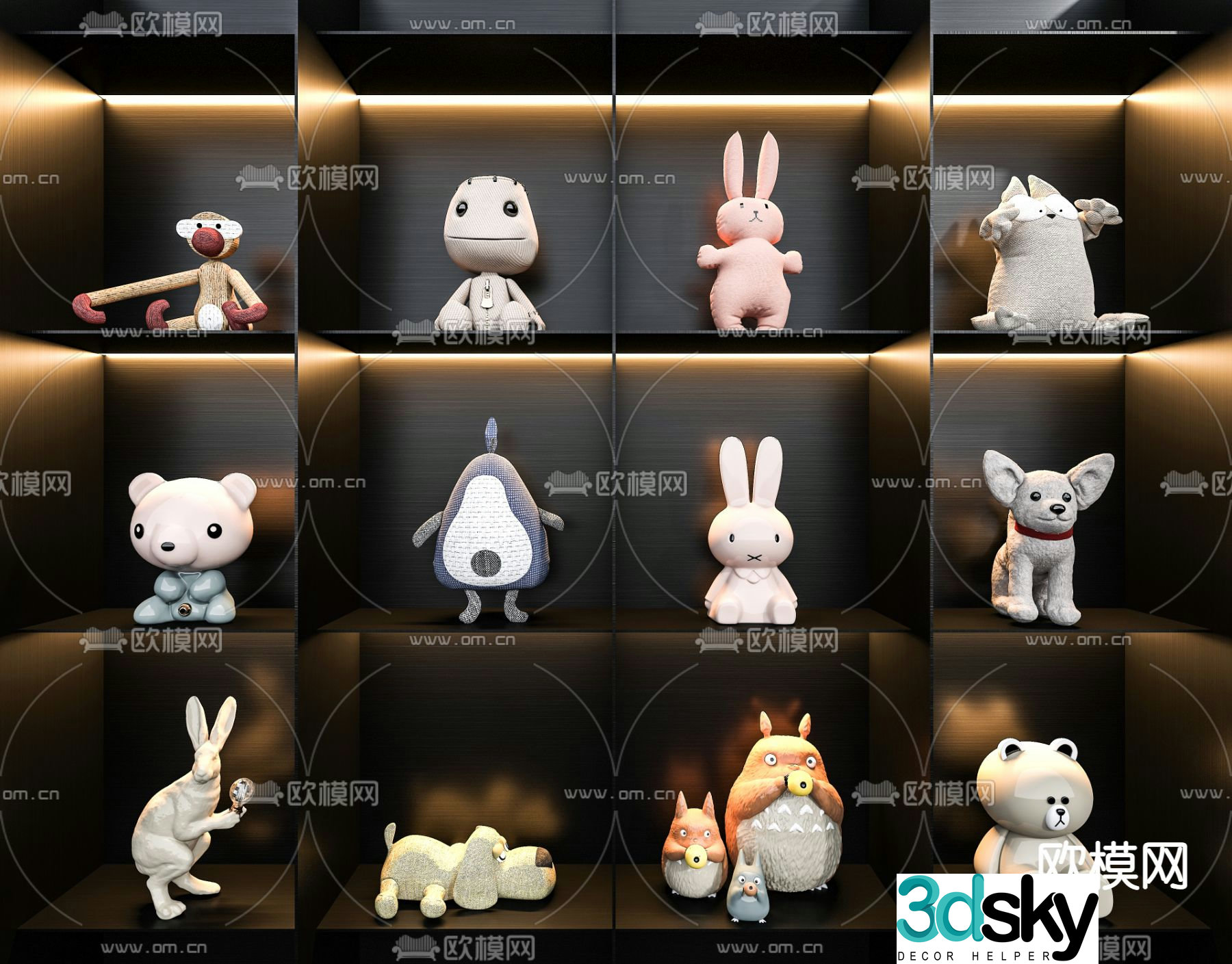 Modern plush doll toy 3d model