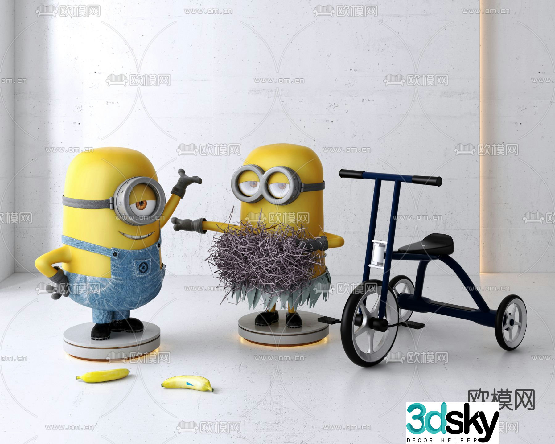 Modern minion toy ornament 3d model