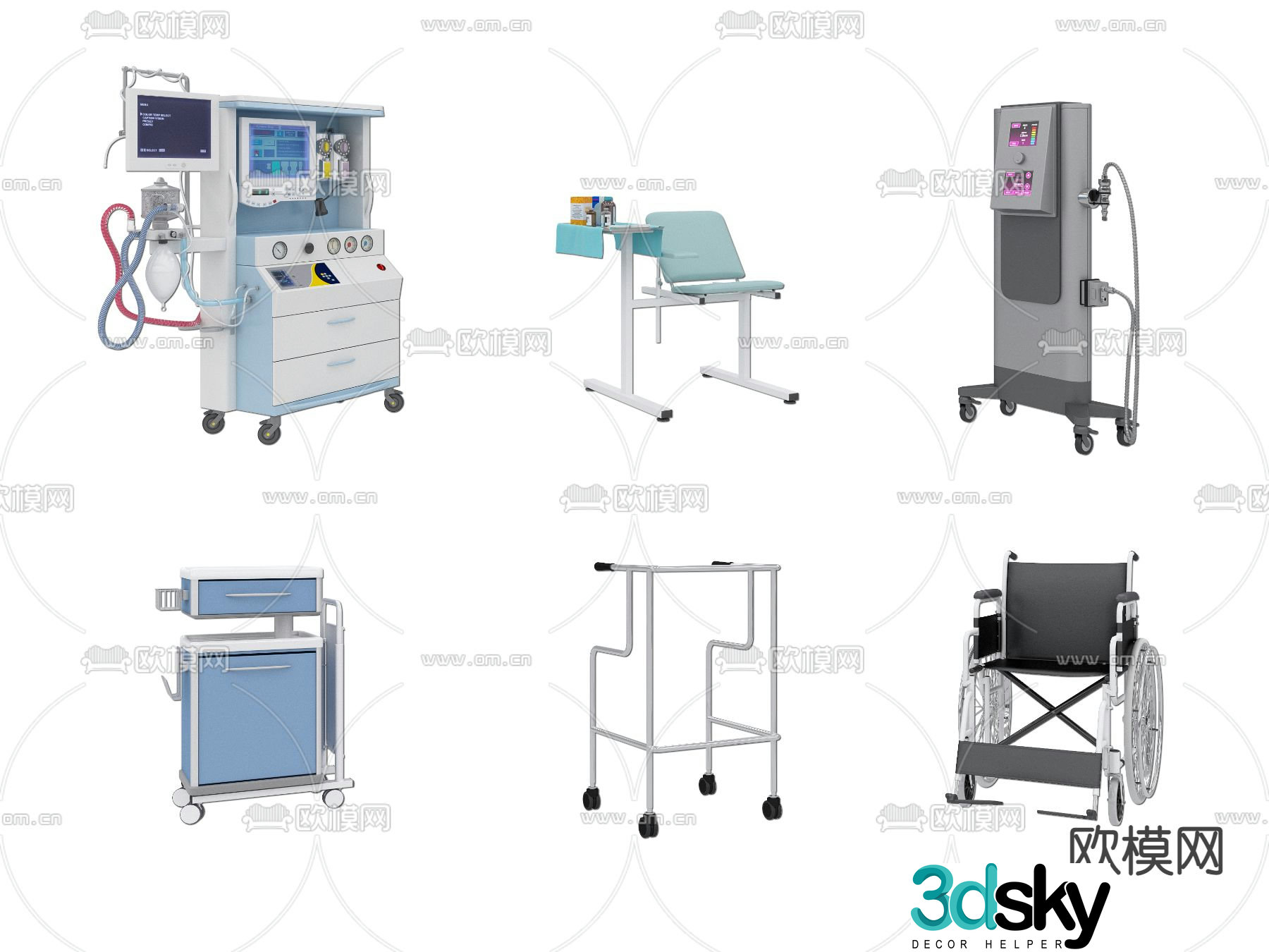 Modern wheelchair medical equipment 3d model