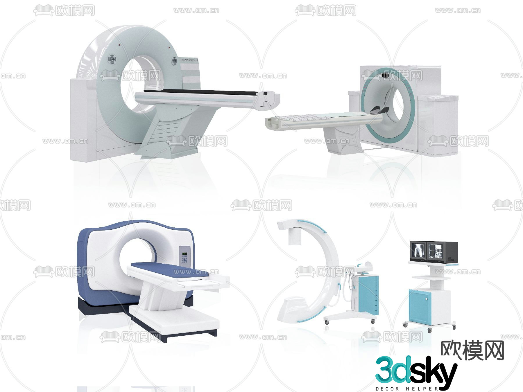Modern magnetic resonance ct medical equipment 3d model