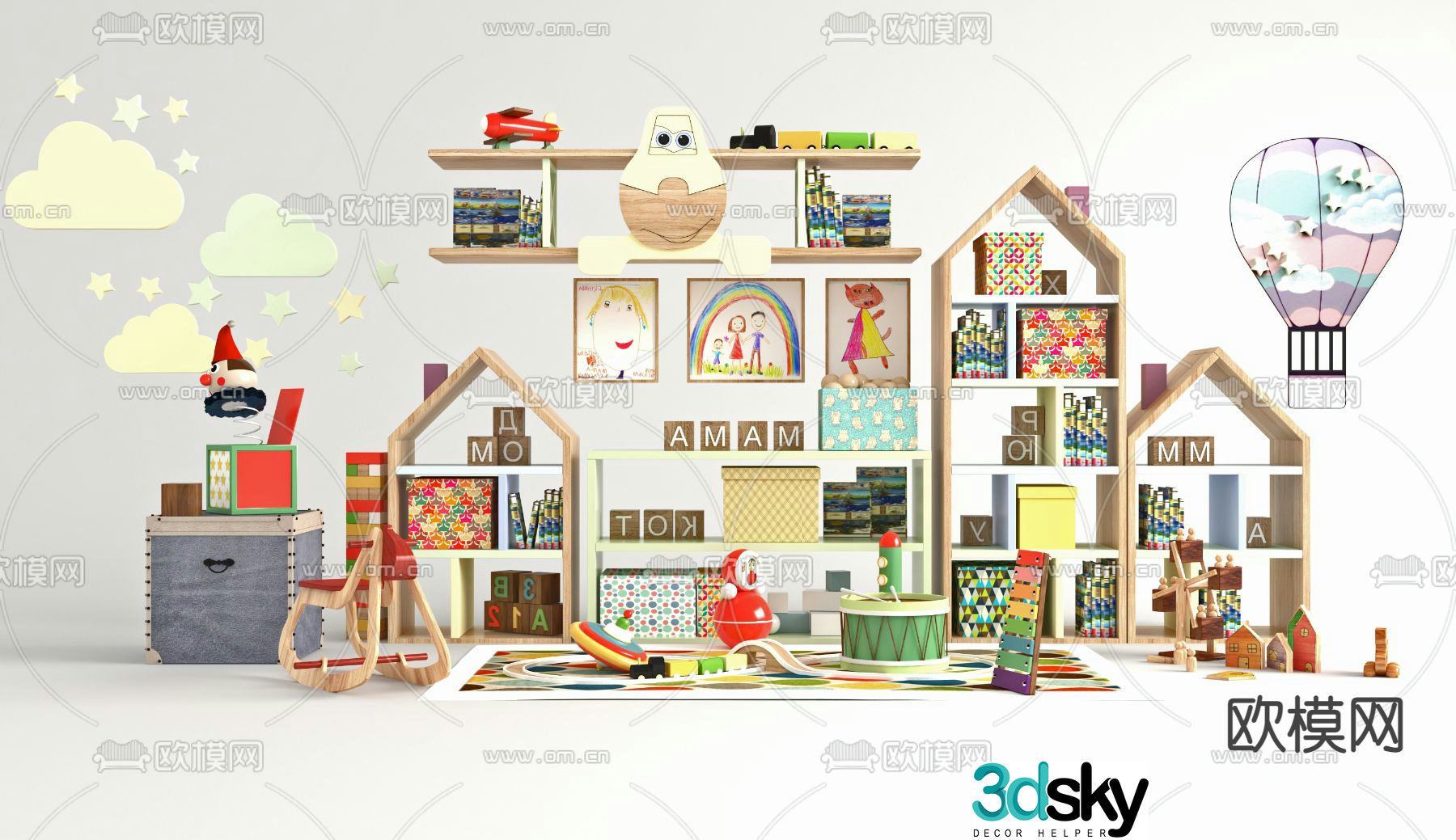 Modern children’s toy cabinet 3d model
