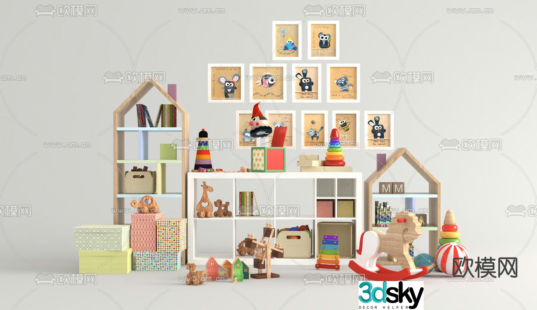 Modern children’s toy cabinet 3d model
