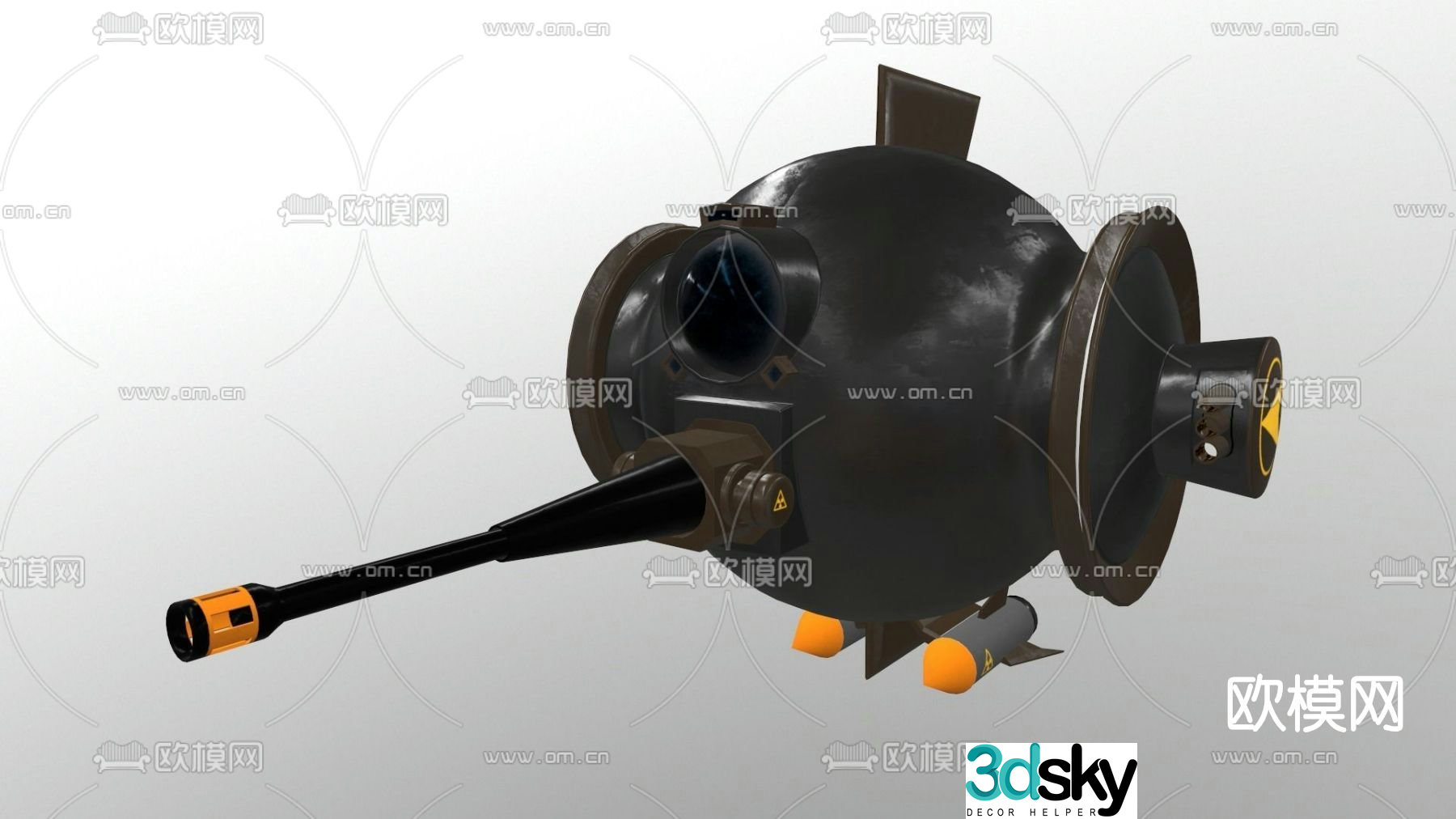 Postmodern unmanned combat robot free 3d model