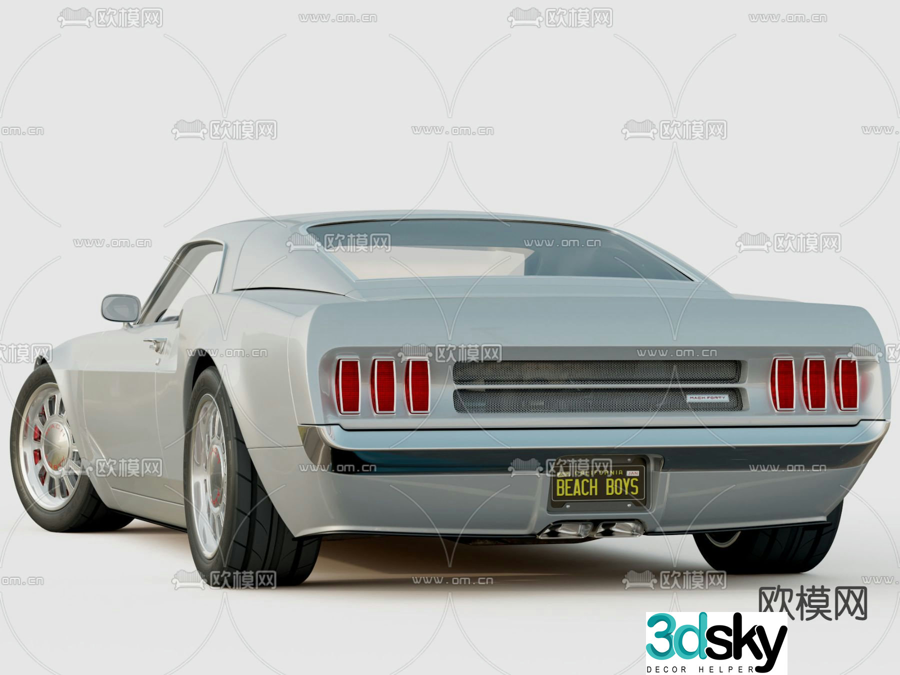 Modern mustang car classic car 3d model
