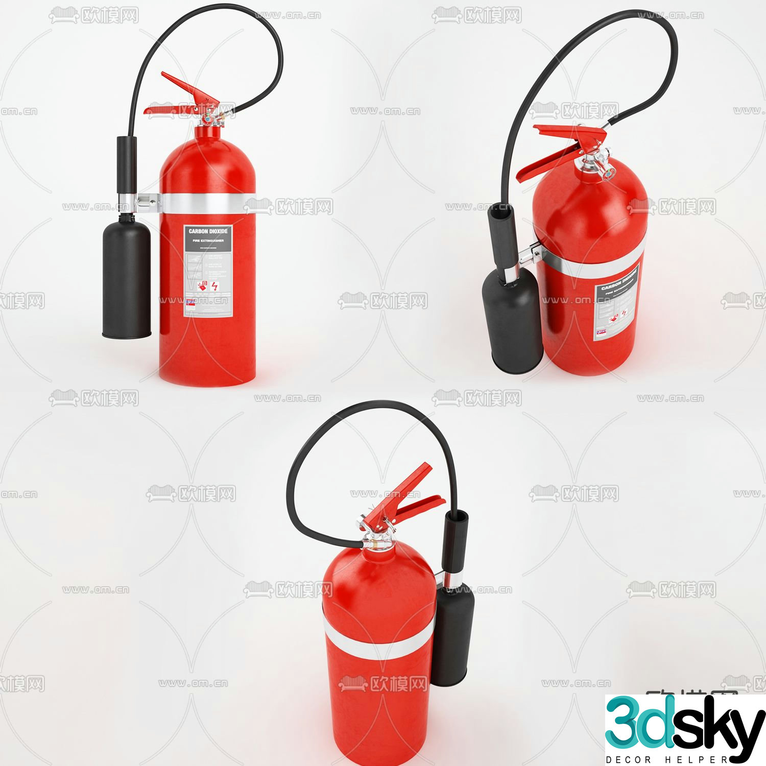 Modern fire extinguisher 3d model