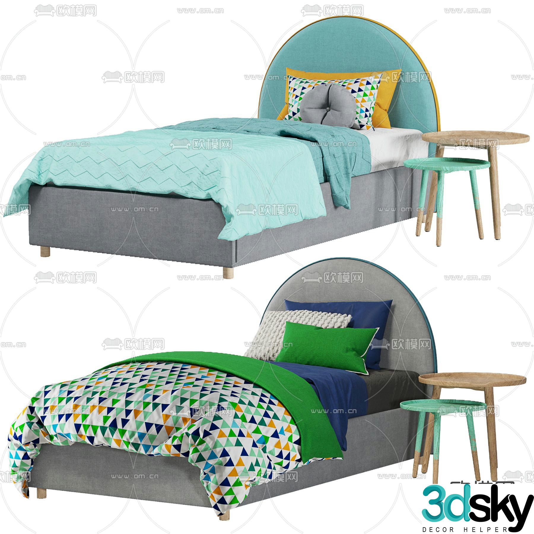 Modern children’s bed 3d model