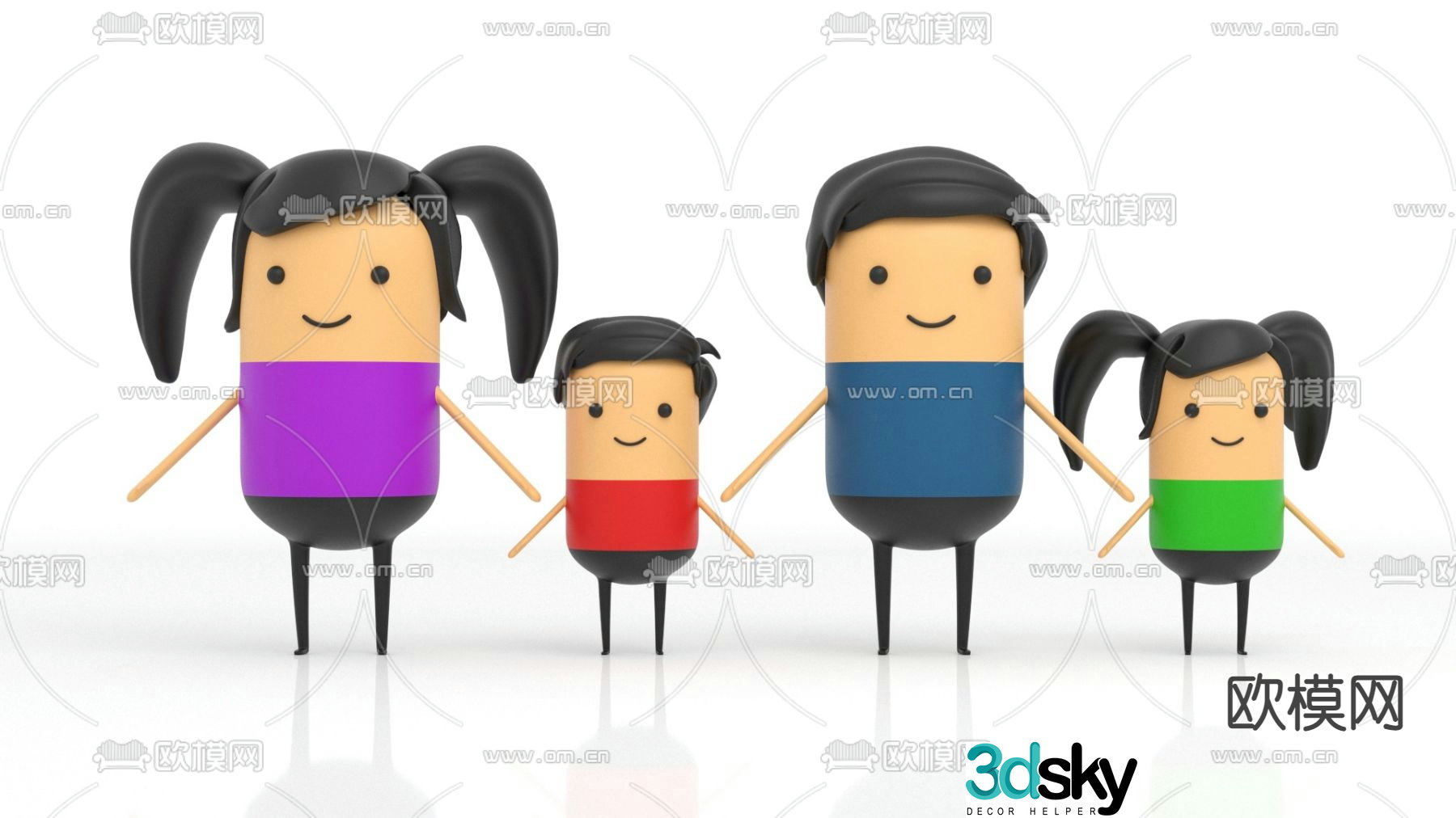 Modern cartoon character toy ornaments 3d model