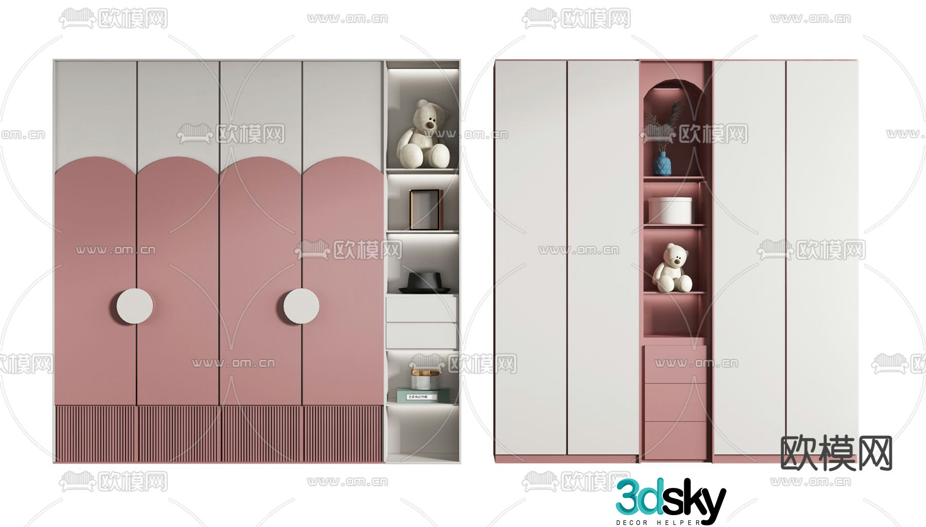 Modern children’s wardrobe 3d model