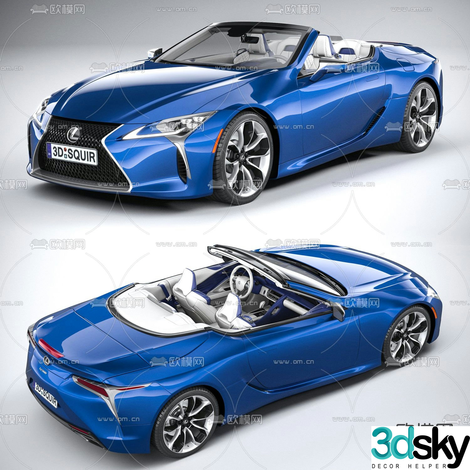 Modern convertible car 3d model
