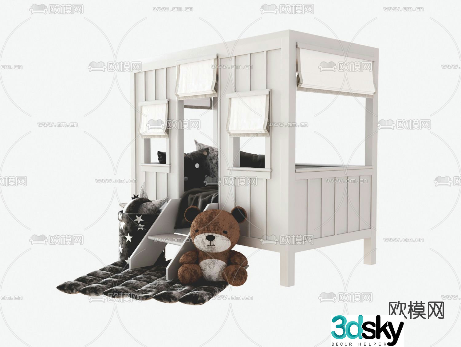 Modern children’s bed 3d model