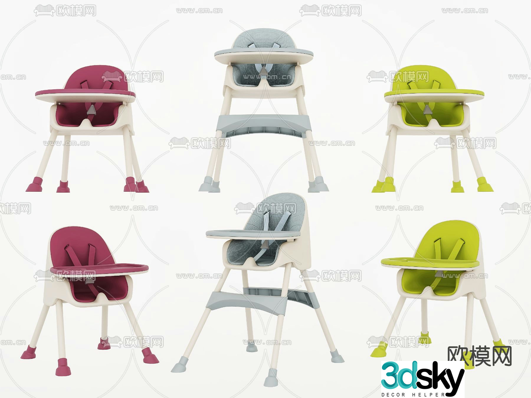 Modern baby chair children’s chair 3d model