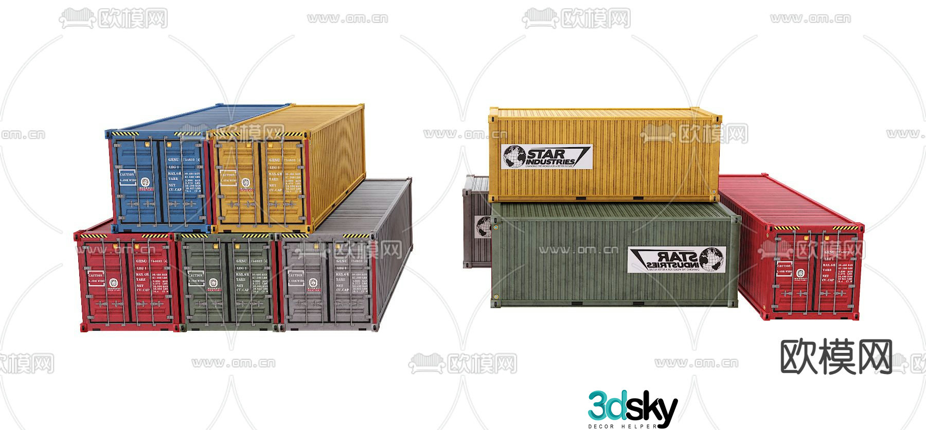 Industrial style container 3d model
