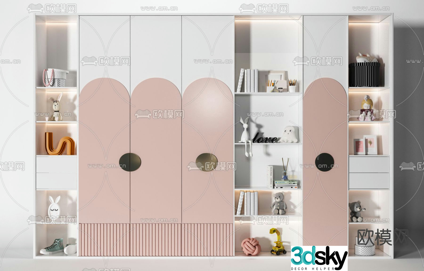 Modern children’s wardrobe 3d model