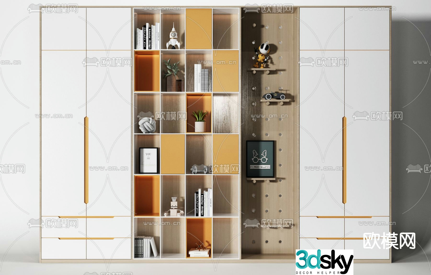 Modern children’s decorative cabinet 3d model