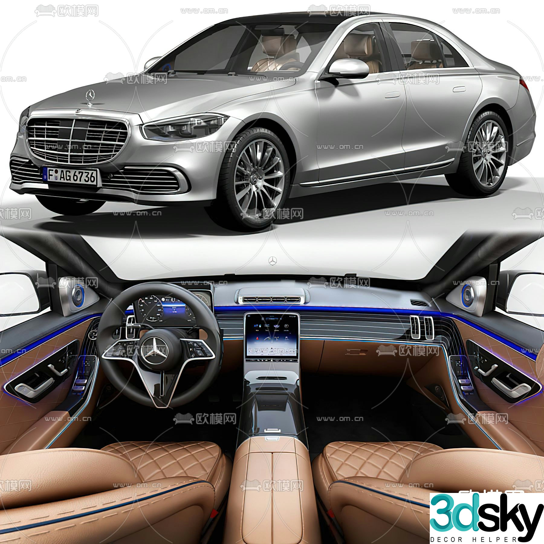 modern mercedes car 3d model