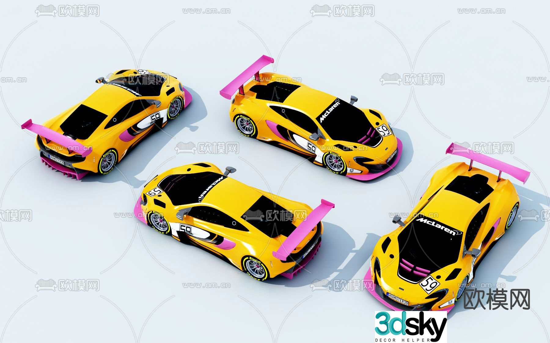 Modern racing sports car 3d model