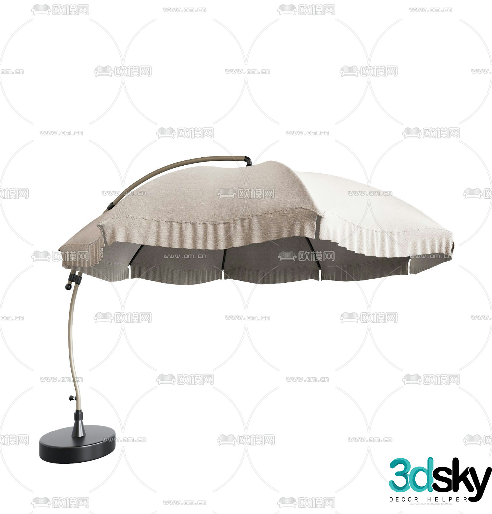 Modern fabric parasol 3d model