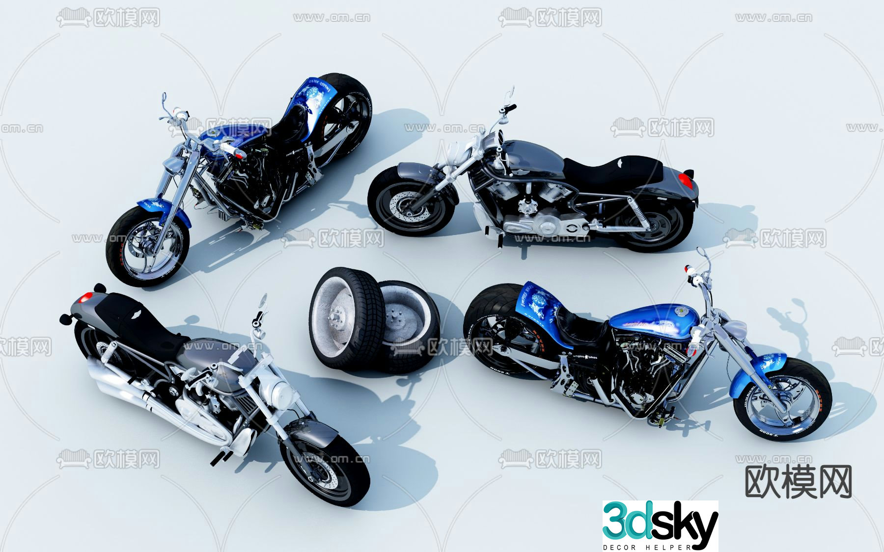 Modern motorcycle 3d model