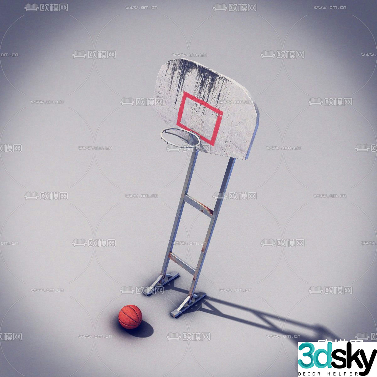 Modern basketball hoop free 3d model