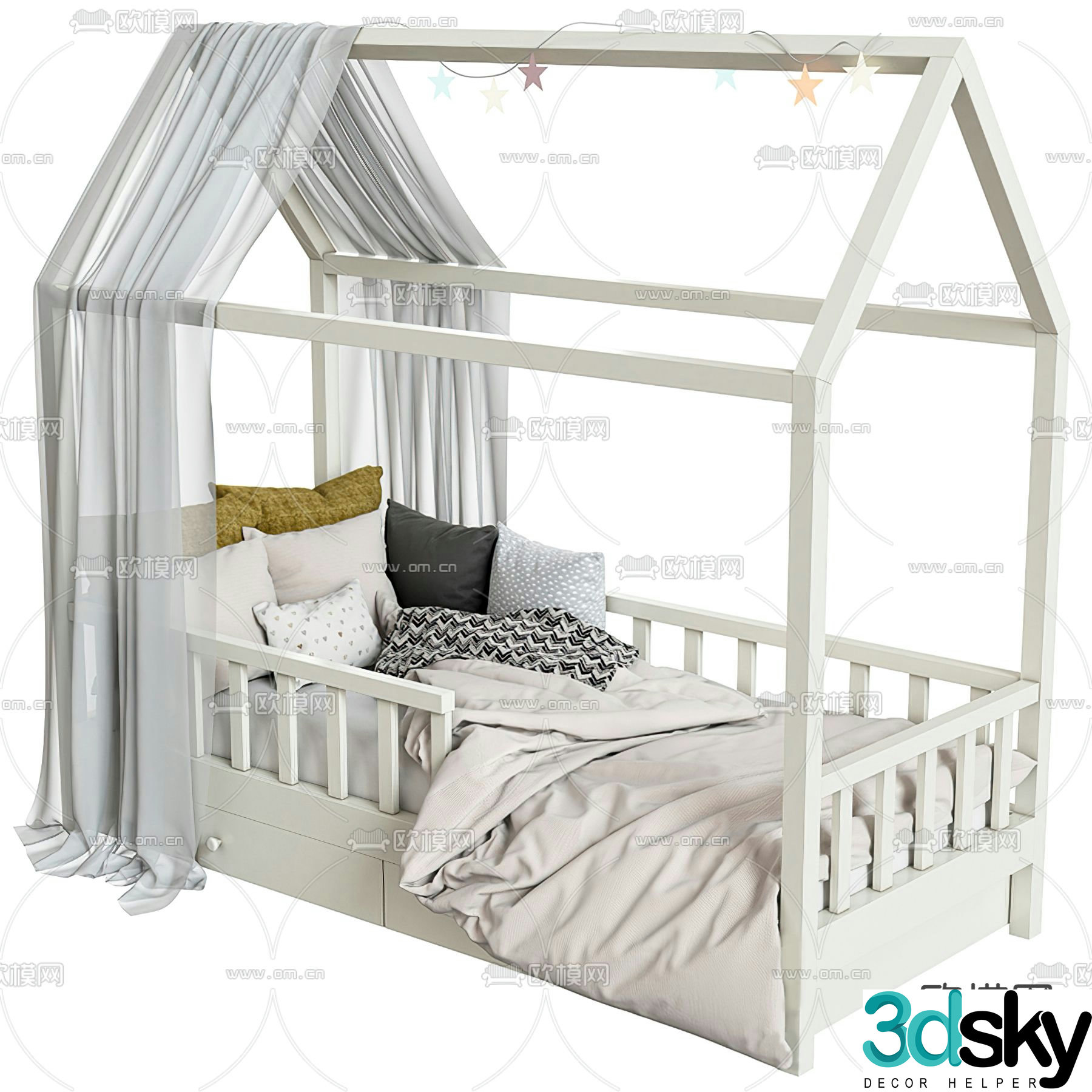 Modern children’s bed 3d model