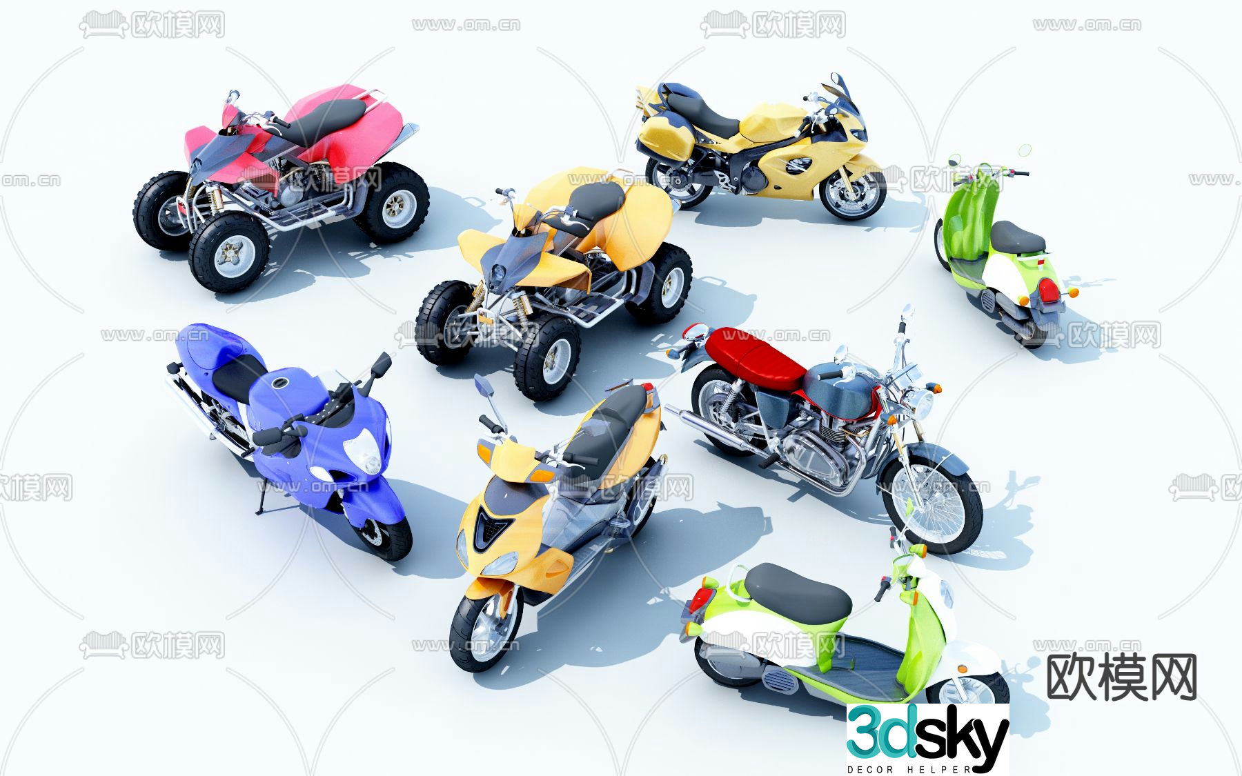 Modern motorcycle 3d model