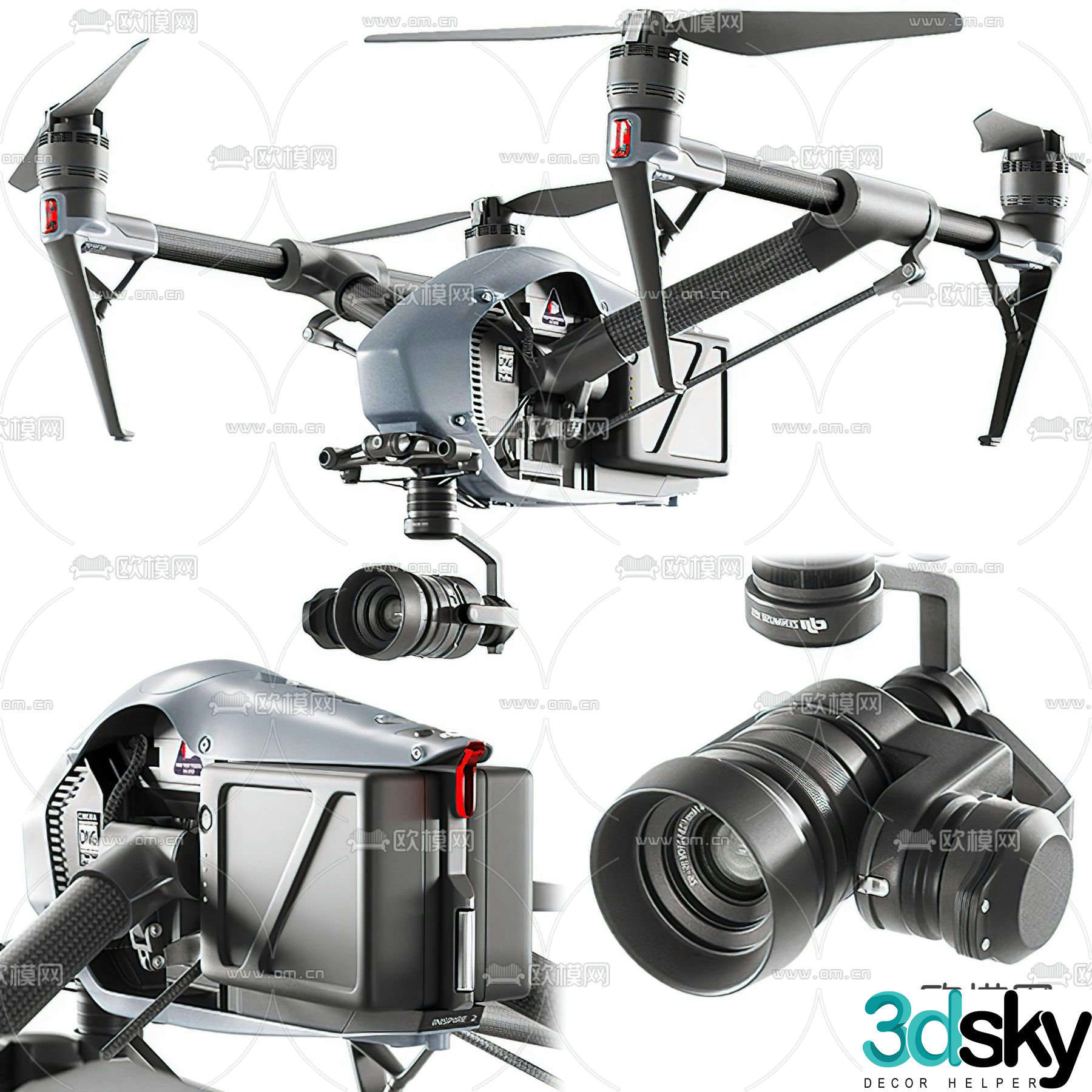 Modern drone 3d model